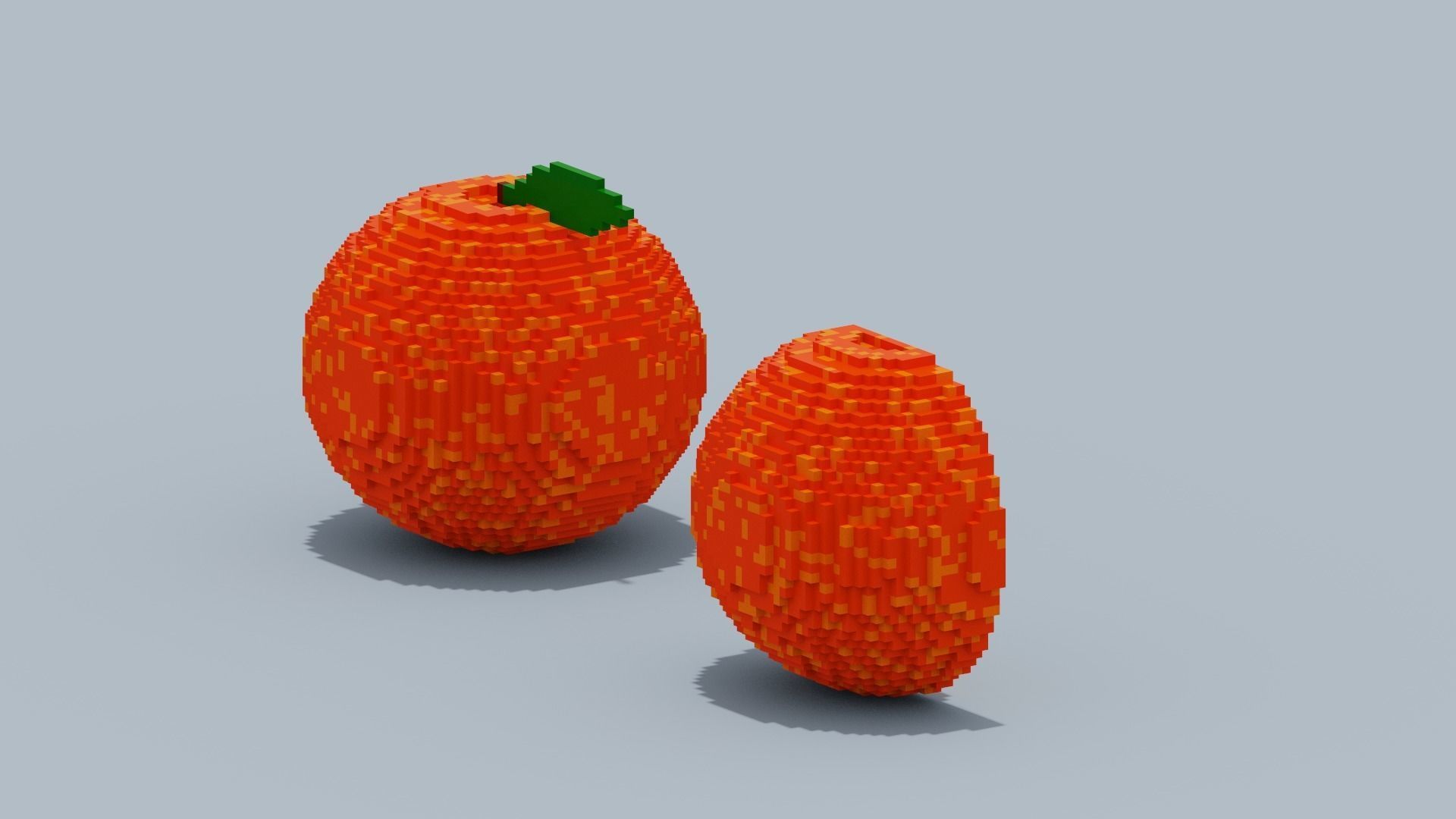 Voxel Peach Low-poly 3D model_10