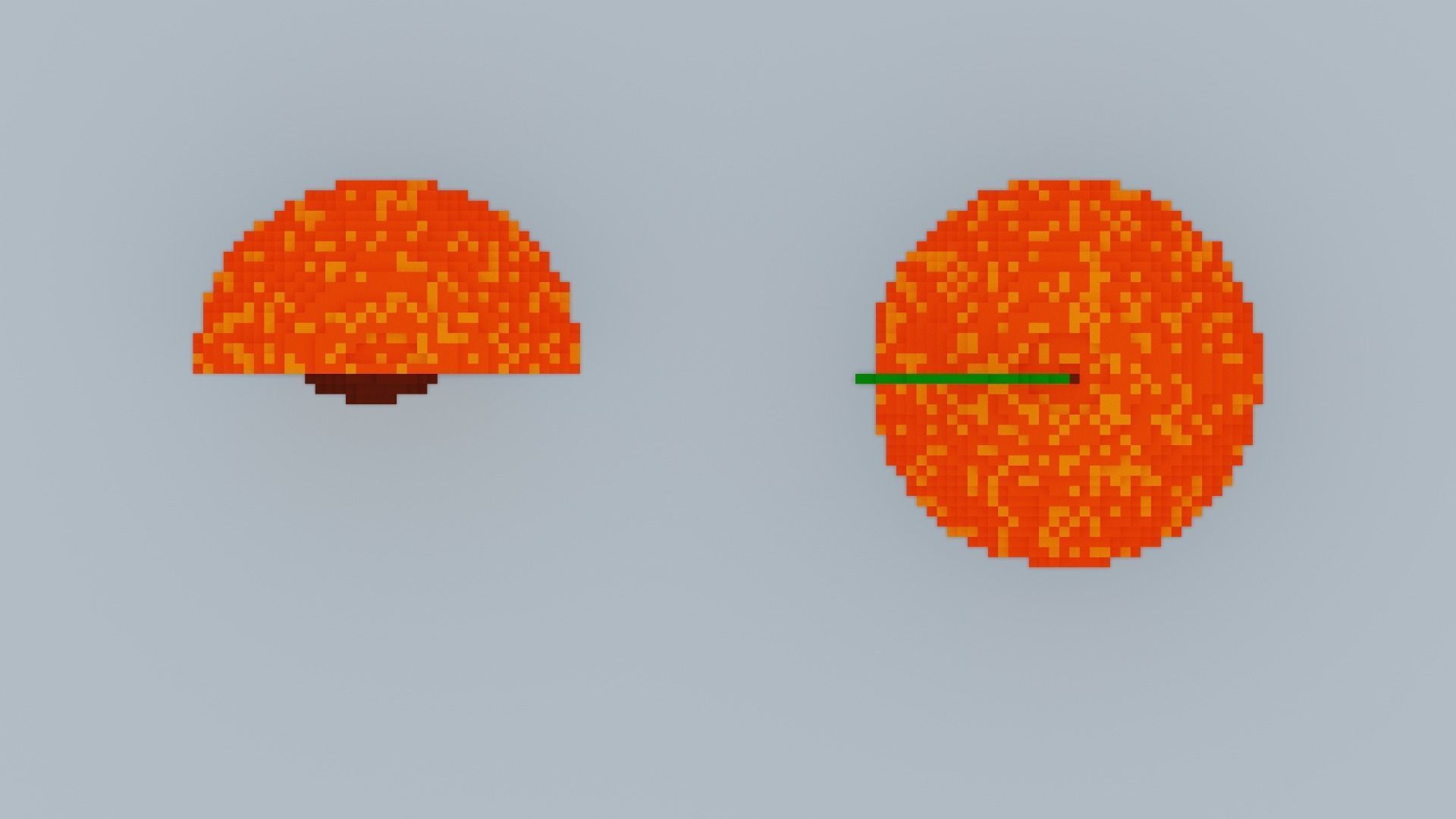 Voxel Peach Low-poly 3D model_7