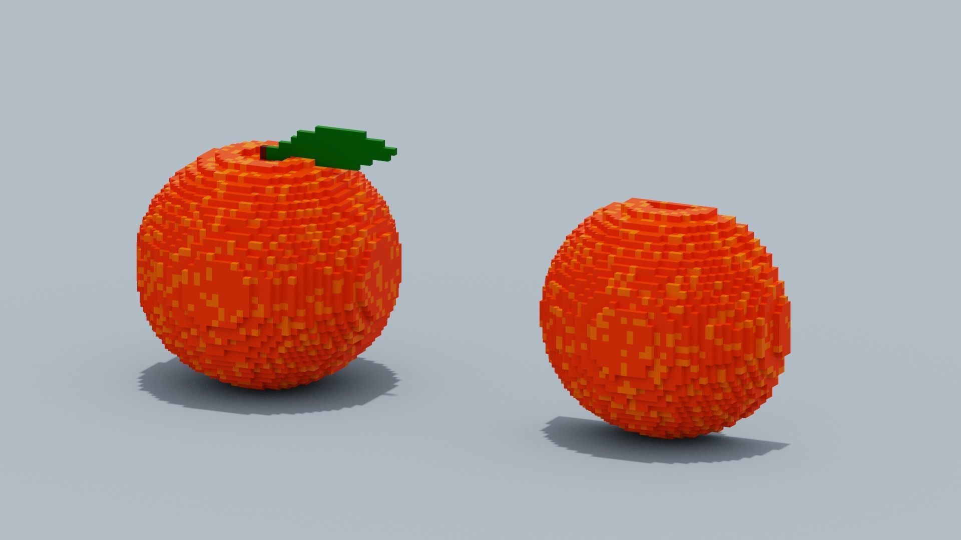 Voxel Peach Low-poly 3D model_14