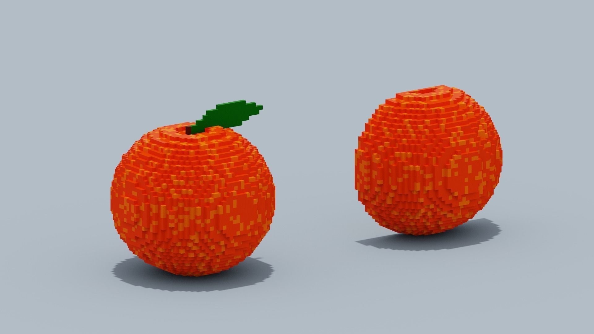 Voxel Peach Low-poly 3D model_15