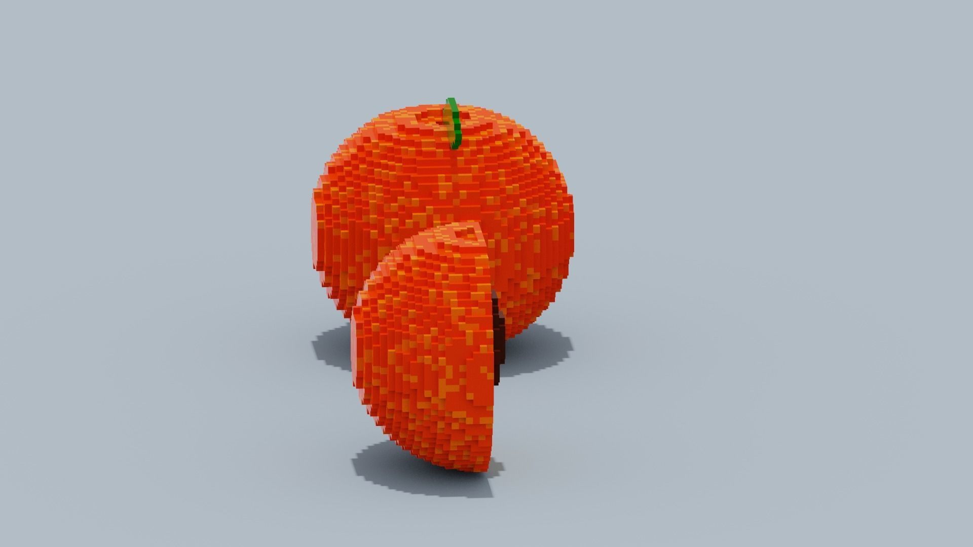 Voxel Peach Low-poly 3D model_3