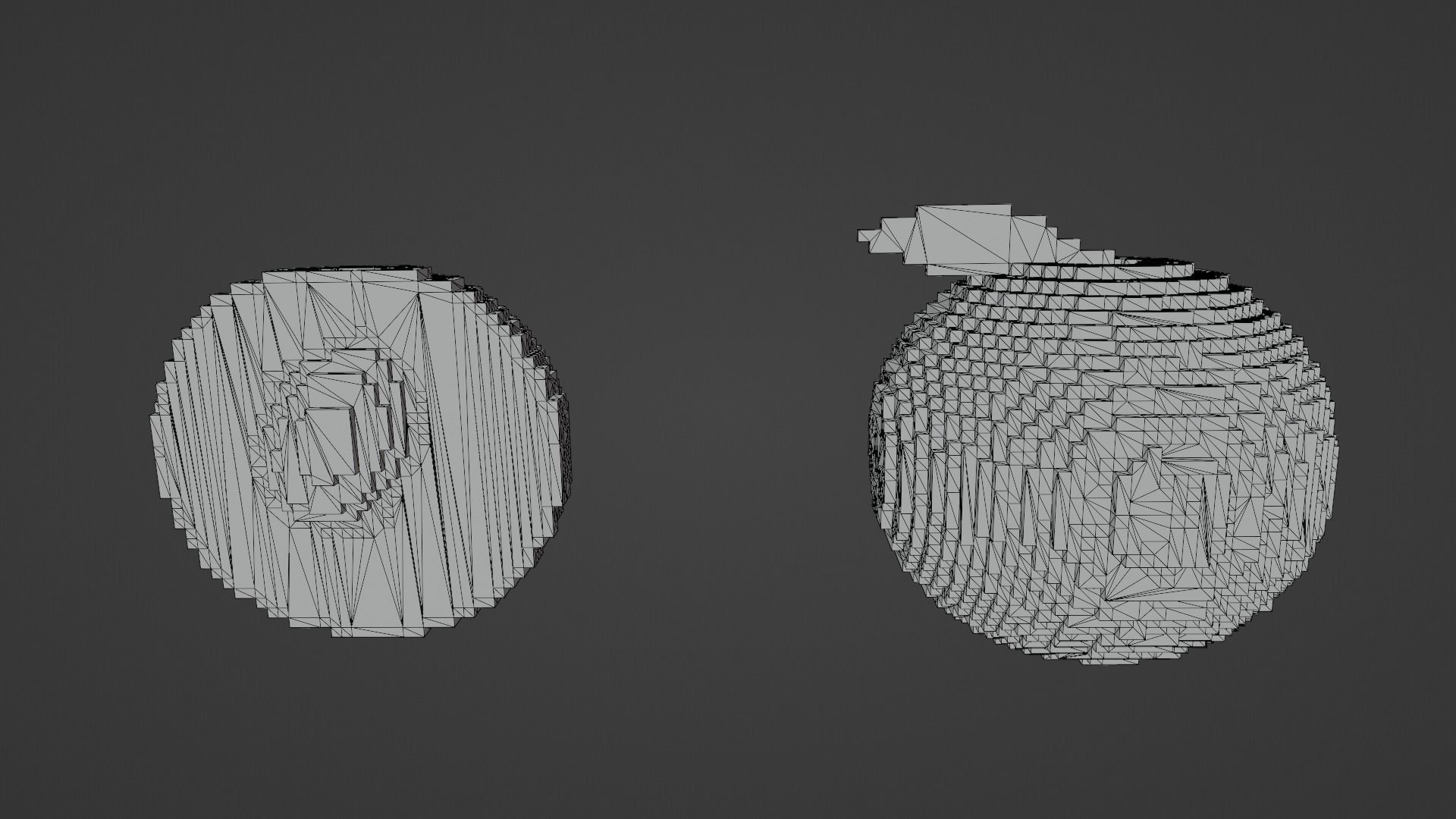 Voxel Peach Low-poly 3D model_17