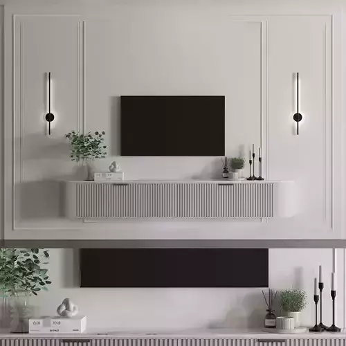 Tv Wall Set 02 3D model