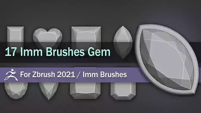 Imm Brushes Gem Low-poly 3D model