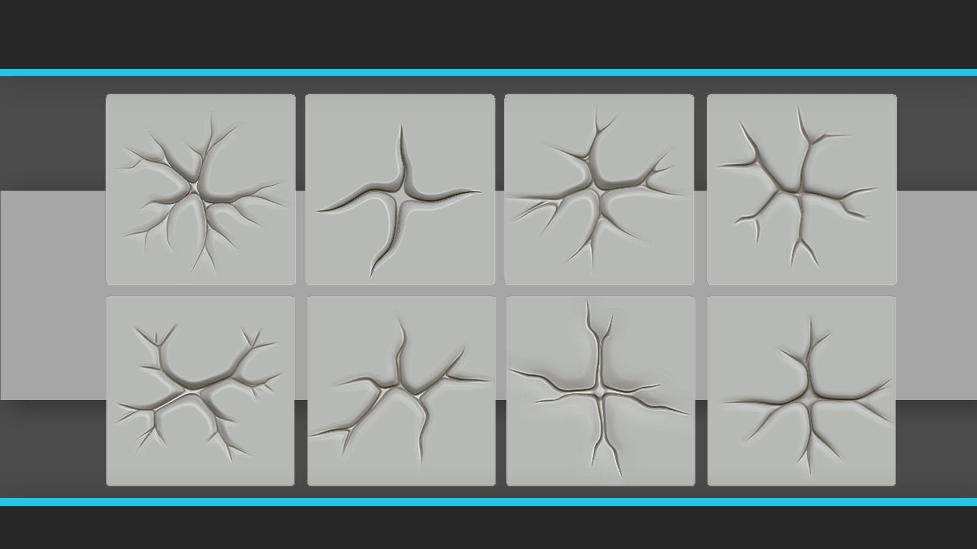 Stylized alpha stone and cracks 3D model_2