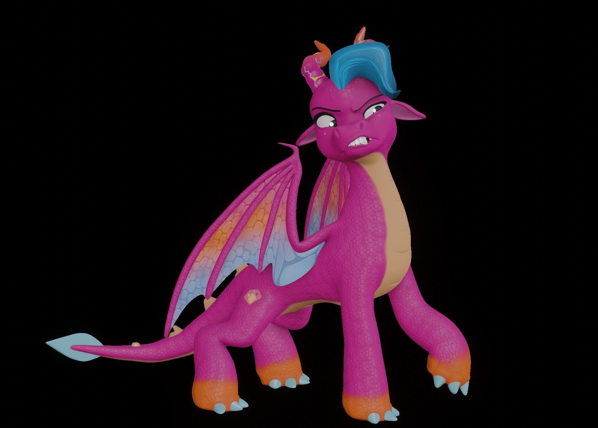 MLP Gen 5 Dragons Low-poly 3D model_11