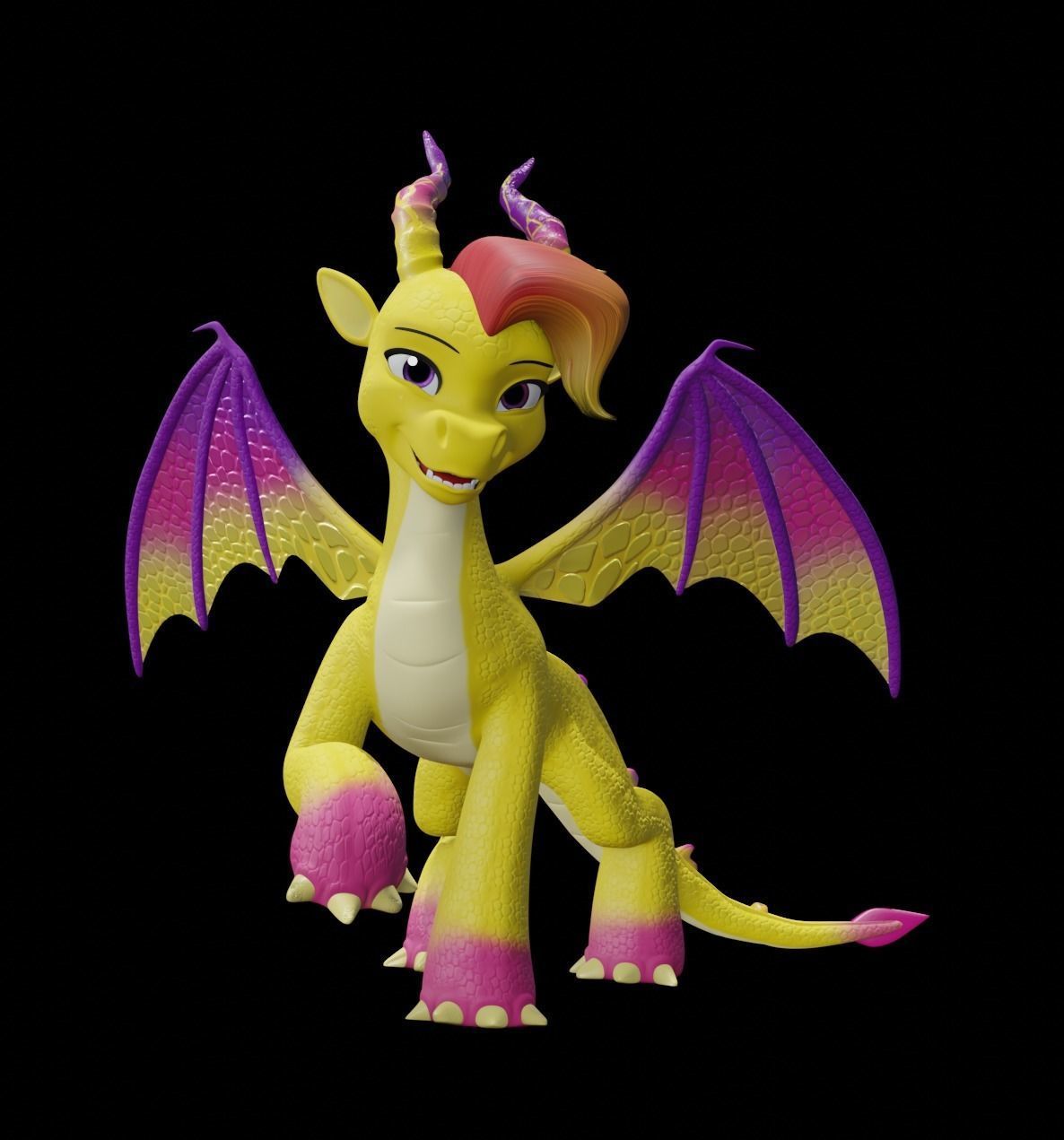 MLP Gen 5 Dragons Low-poly 3D model_5