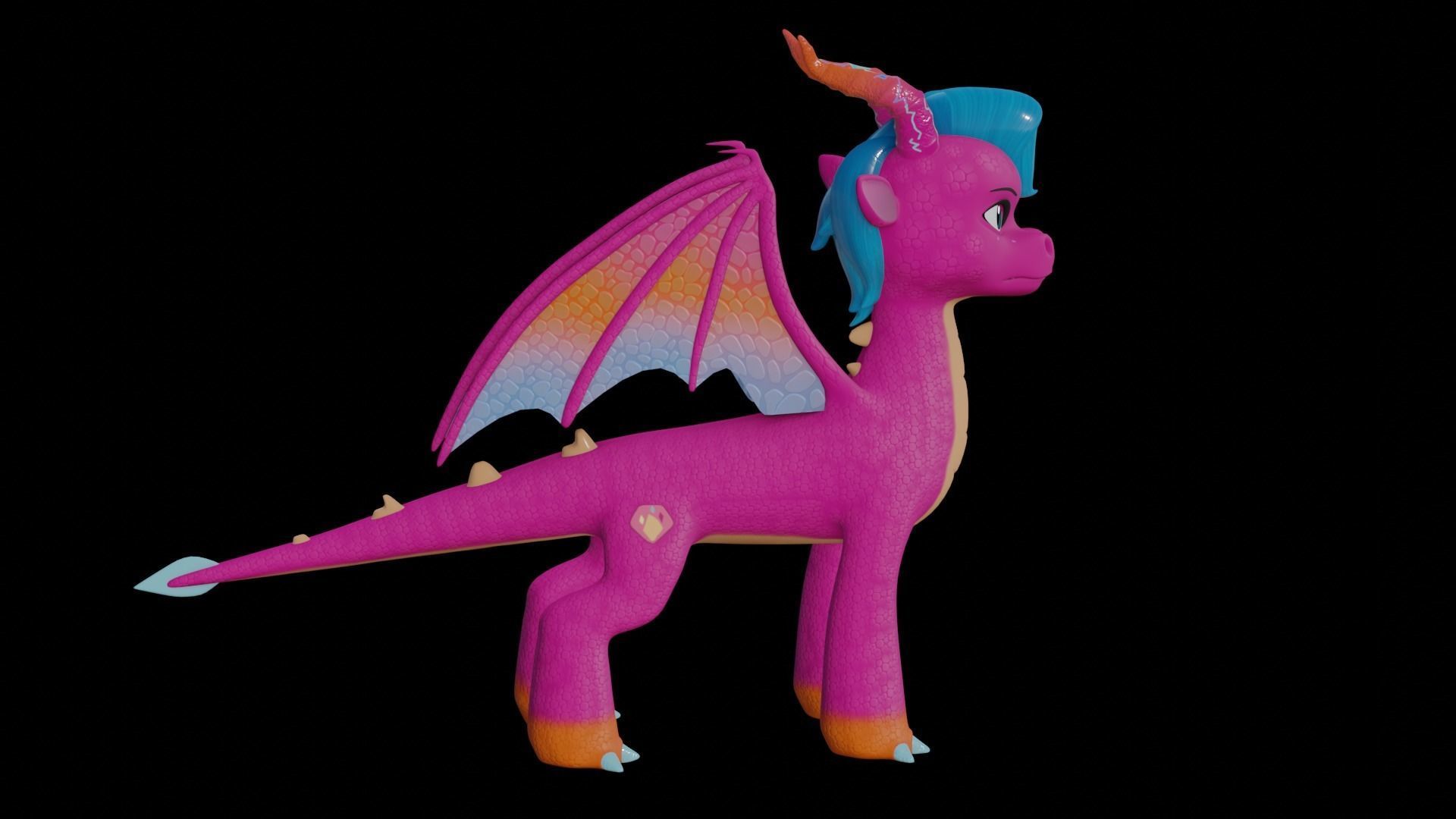 MLP Gen 5 Dragons Low-poly 3D model_17