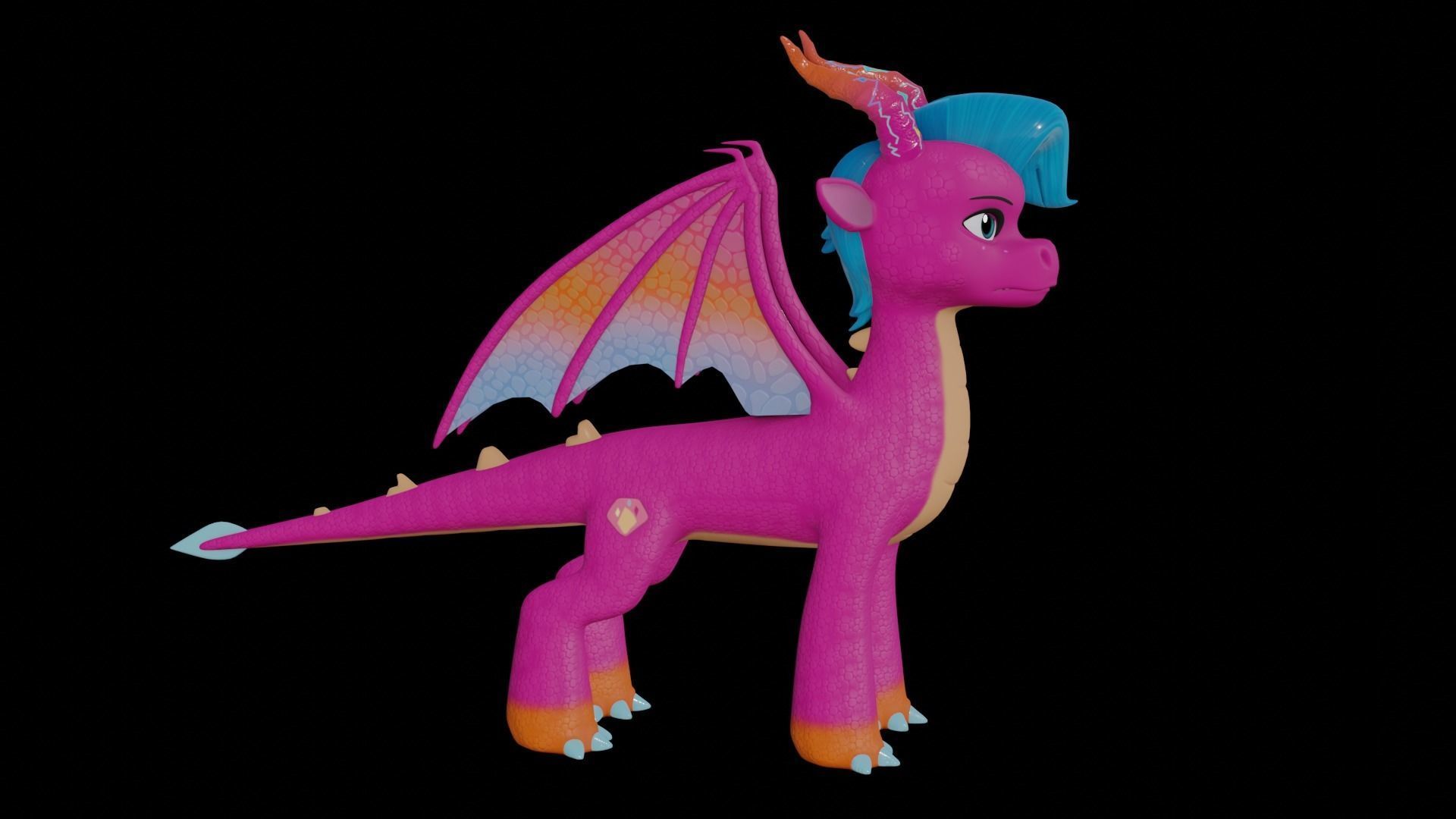 MLP Gen 5 Dragons Low-poly 3D model_15