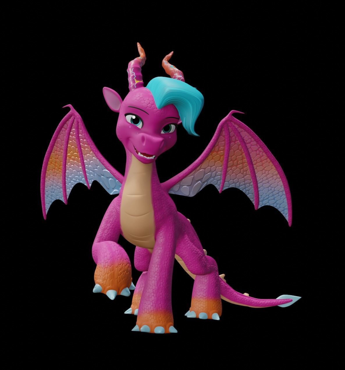MLP Gen 5 Dragons Low-poly 3D model_7