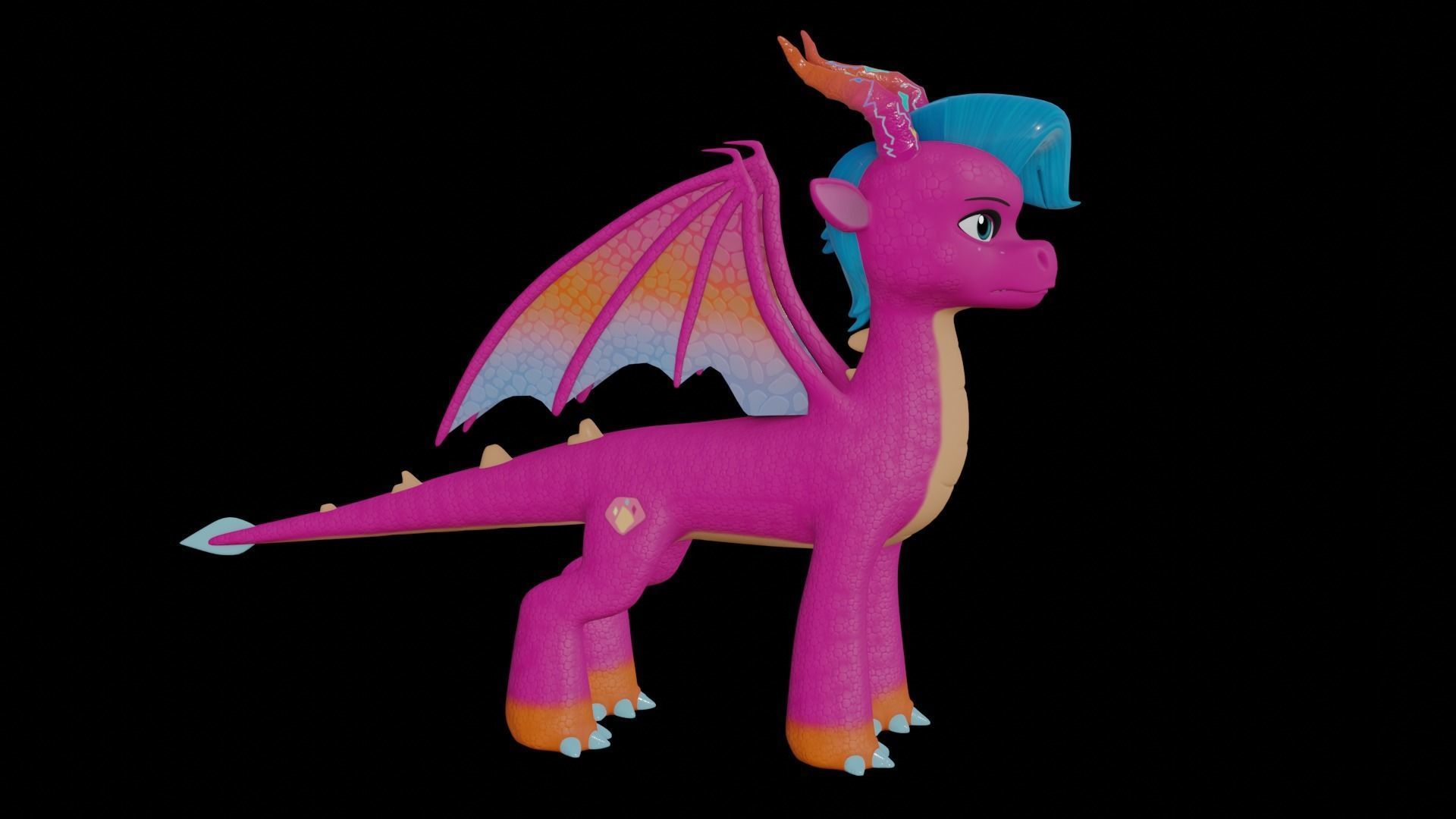 MLP Gen 5 Dragons Low-poly 3D model_34