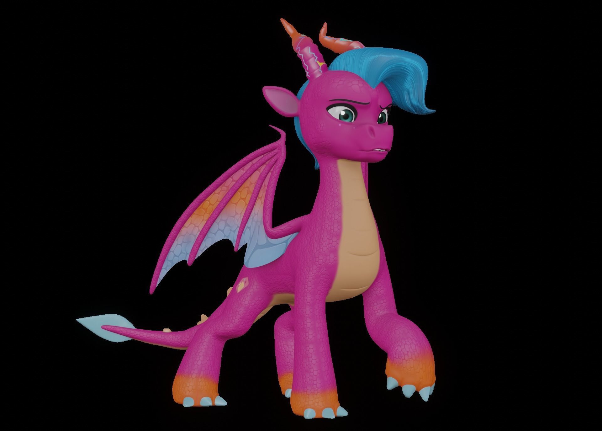 MLP Gen 5 Dragons Low-poly 3D model_12