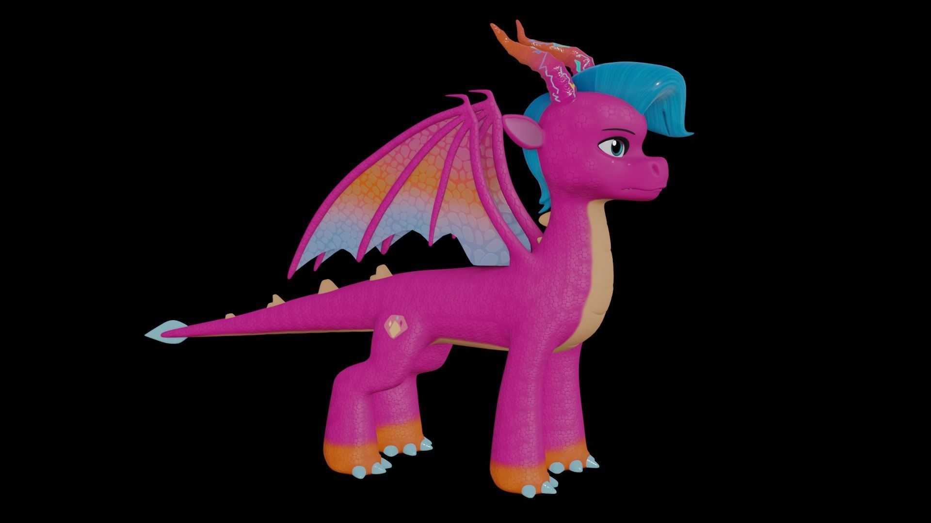 MLP Gen 5 Dragons Low-poly 3D model_32