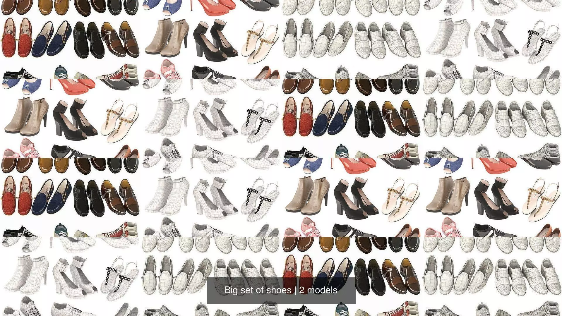 Big set of shoes 3D Model Collection_2