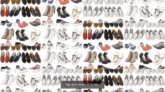 Big set of shoes