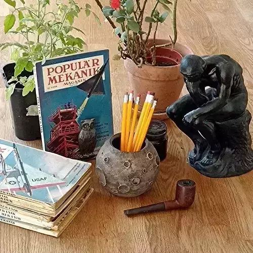 Moon desktop organizer- pencil holder or planter