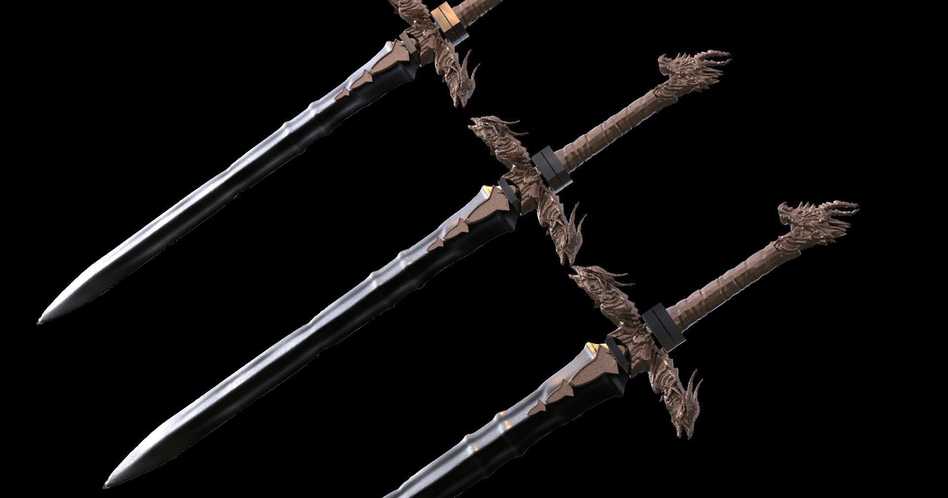 Black Dragon sword 3D model_1
