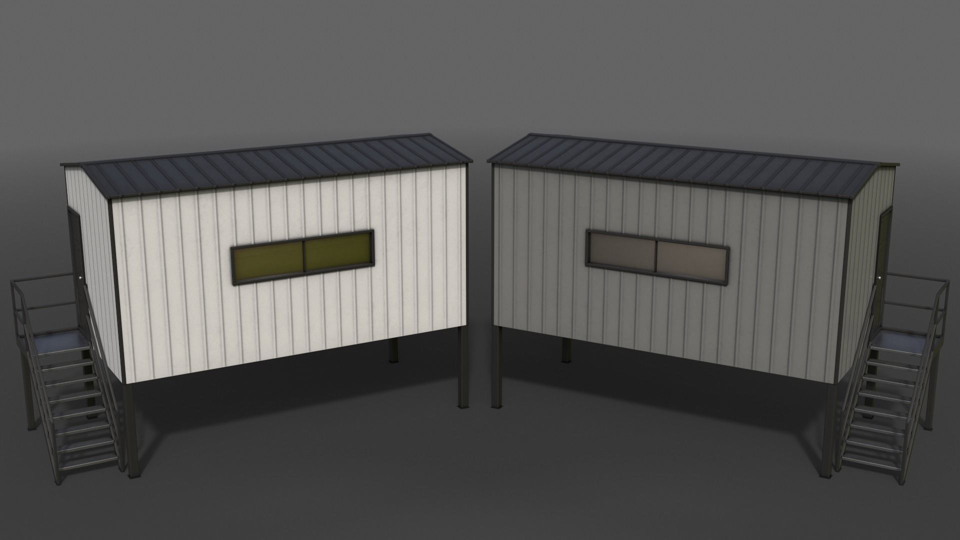 PBR Shed House B 20ft V5 Low-poly 3D model_4