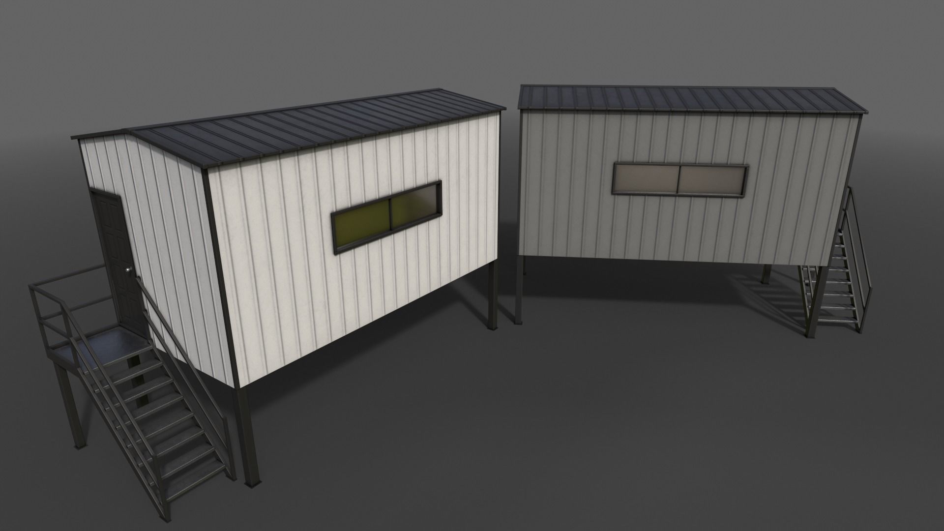 PBR Shed House B 20ft V5 Low-poly 3D model_6