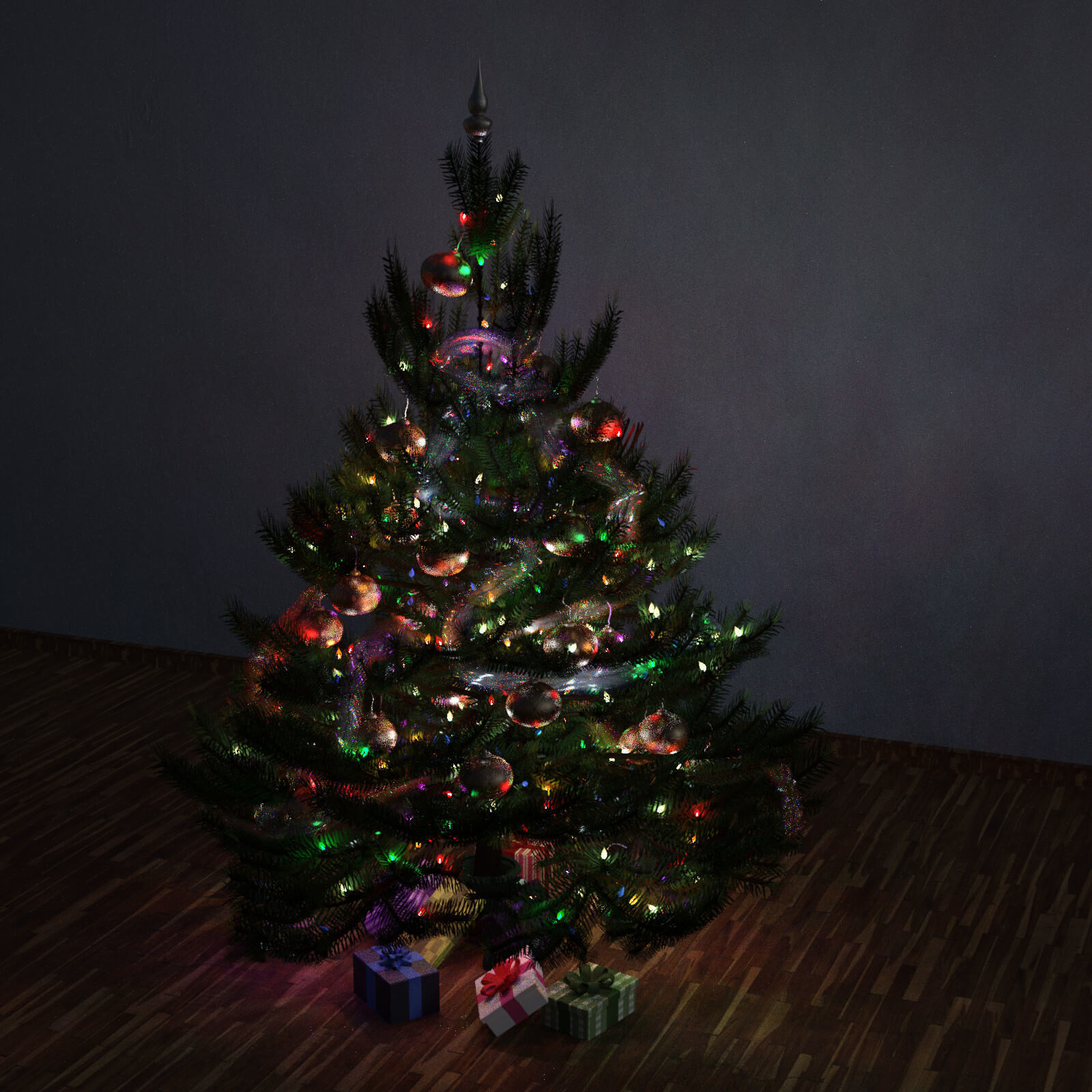 Christmas Tree Low-poly 3D model_2
