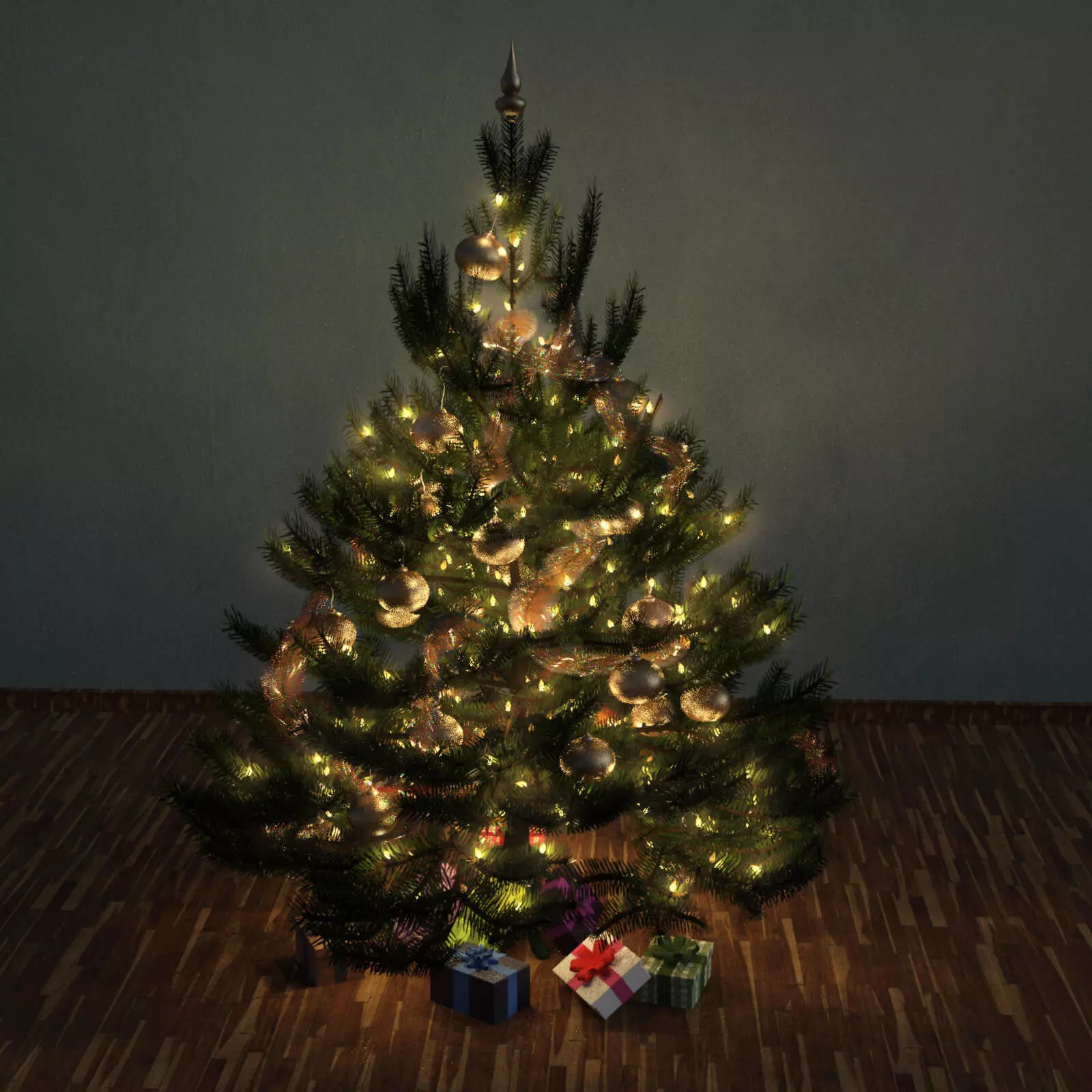 Christmas Tree Low-poly 3D model_0