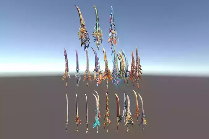 Cartoon Fantasy Weapons Katanas