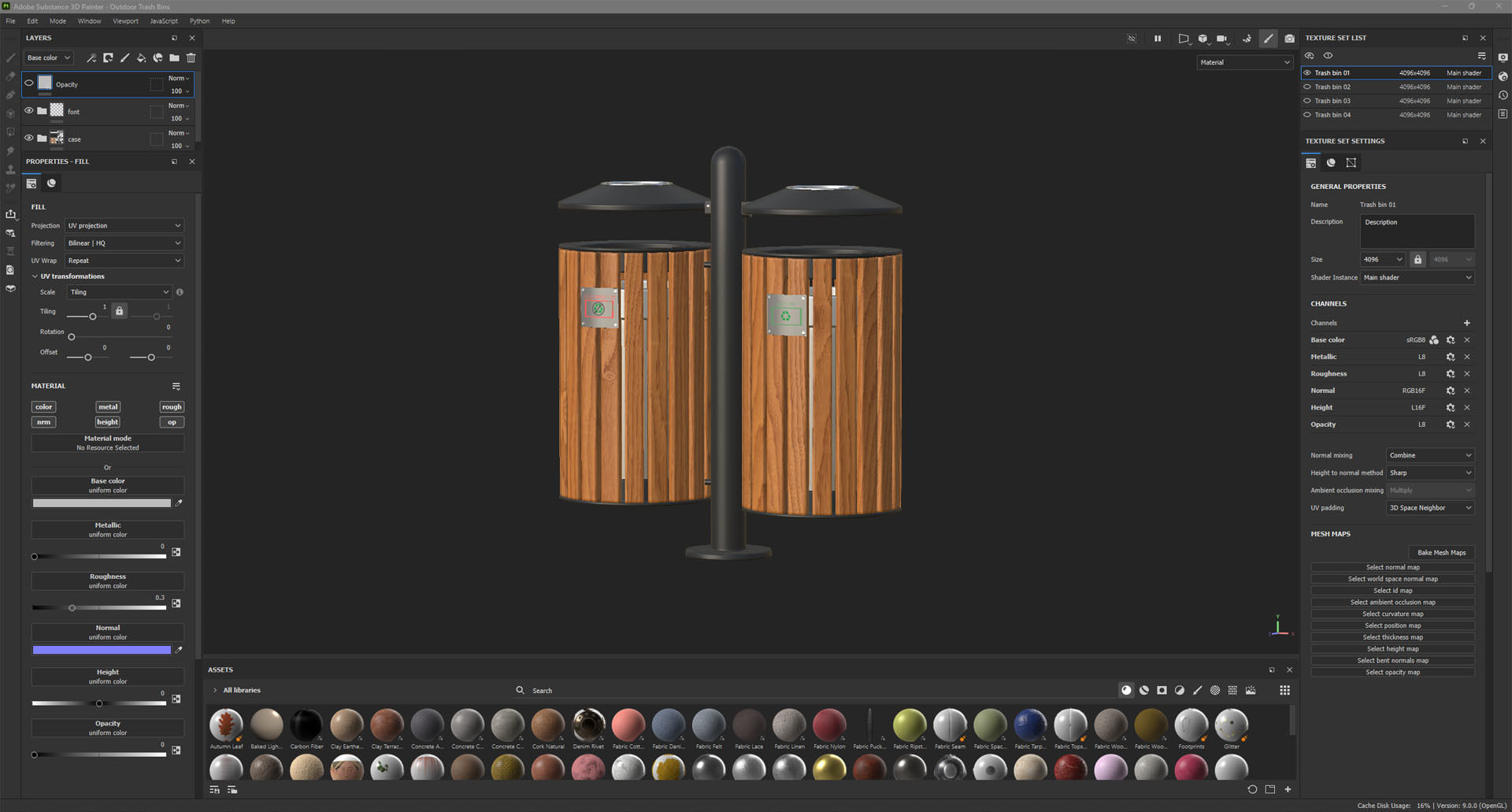 Outdoor Trash Bins 01 Low-poly 3D model_10