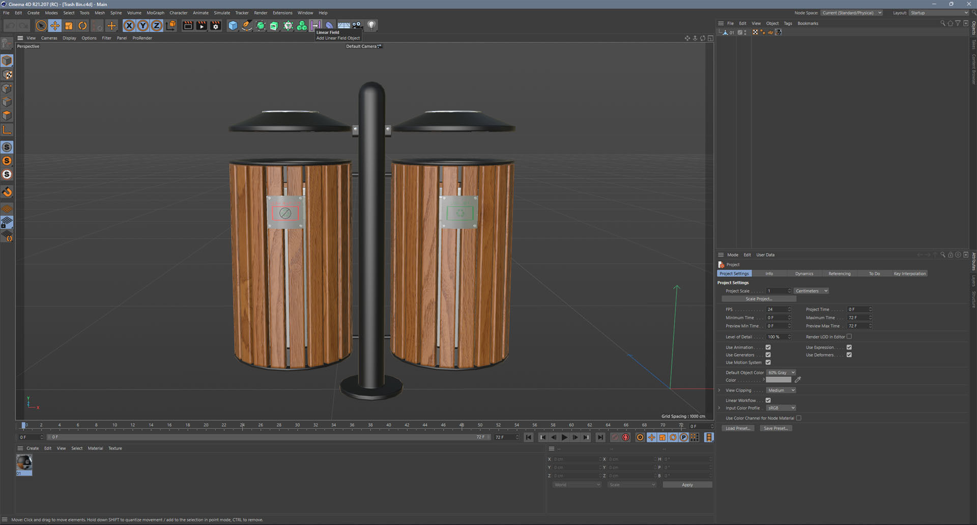 Outdoor Trash Bins 01 Low-poly 3D model_8