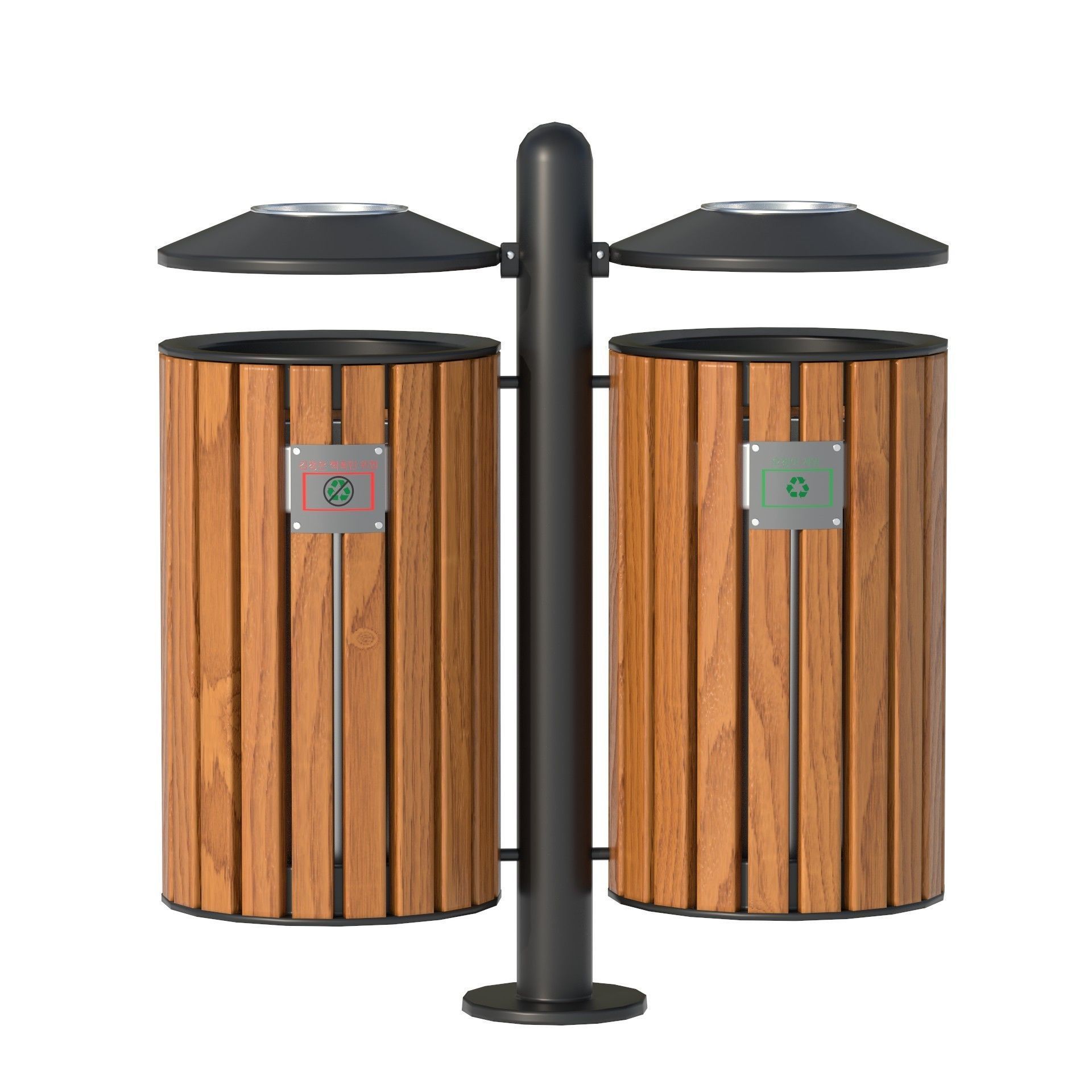 Outdoor Trash Bins 01 Low-poly 3D model_2