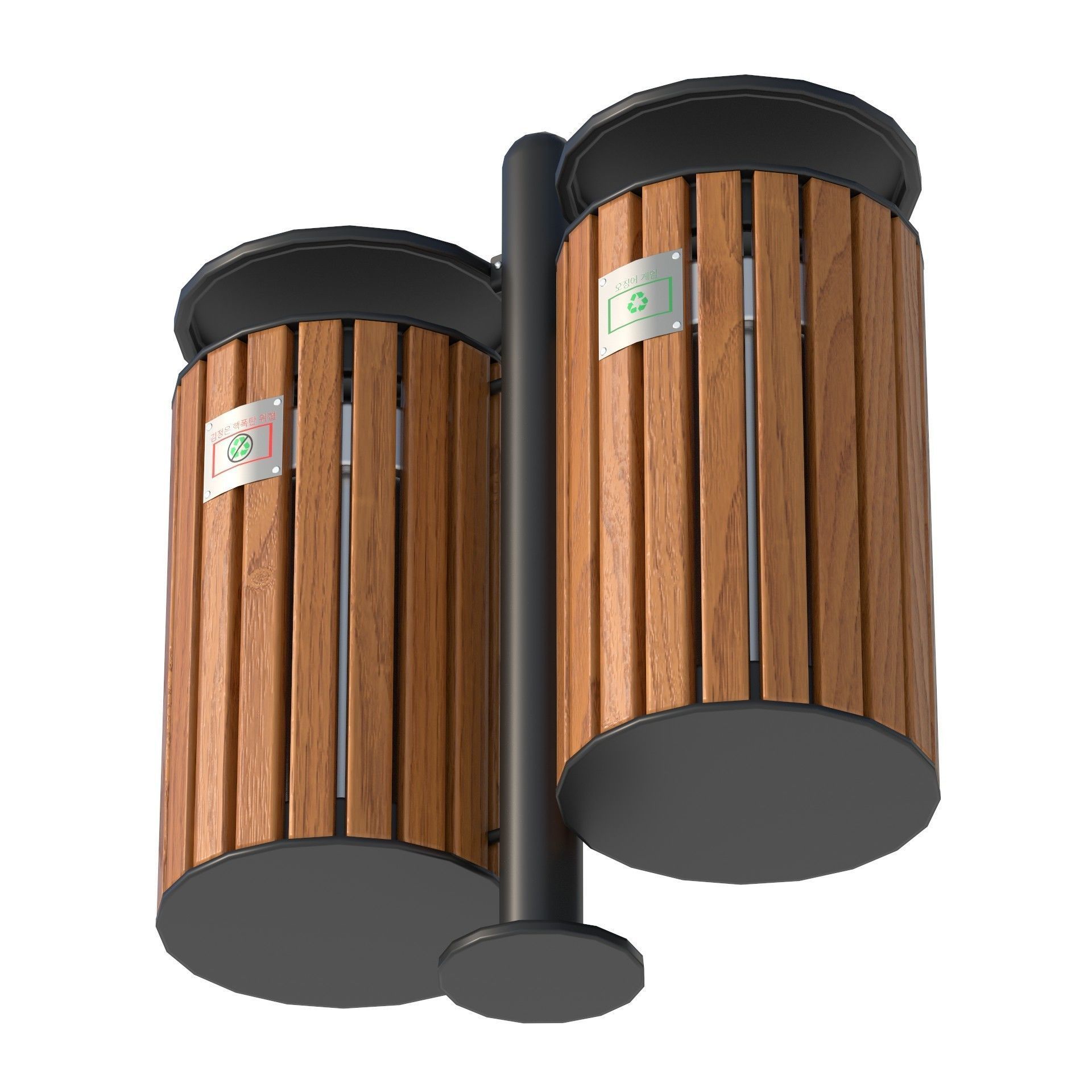 Outdoor Trash Bins 01 Low-poly 3D model_7