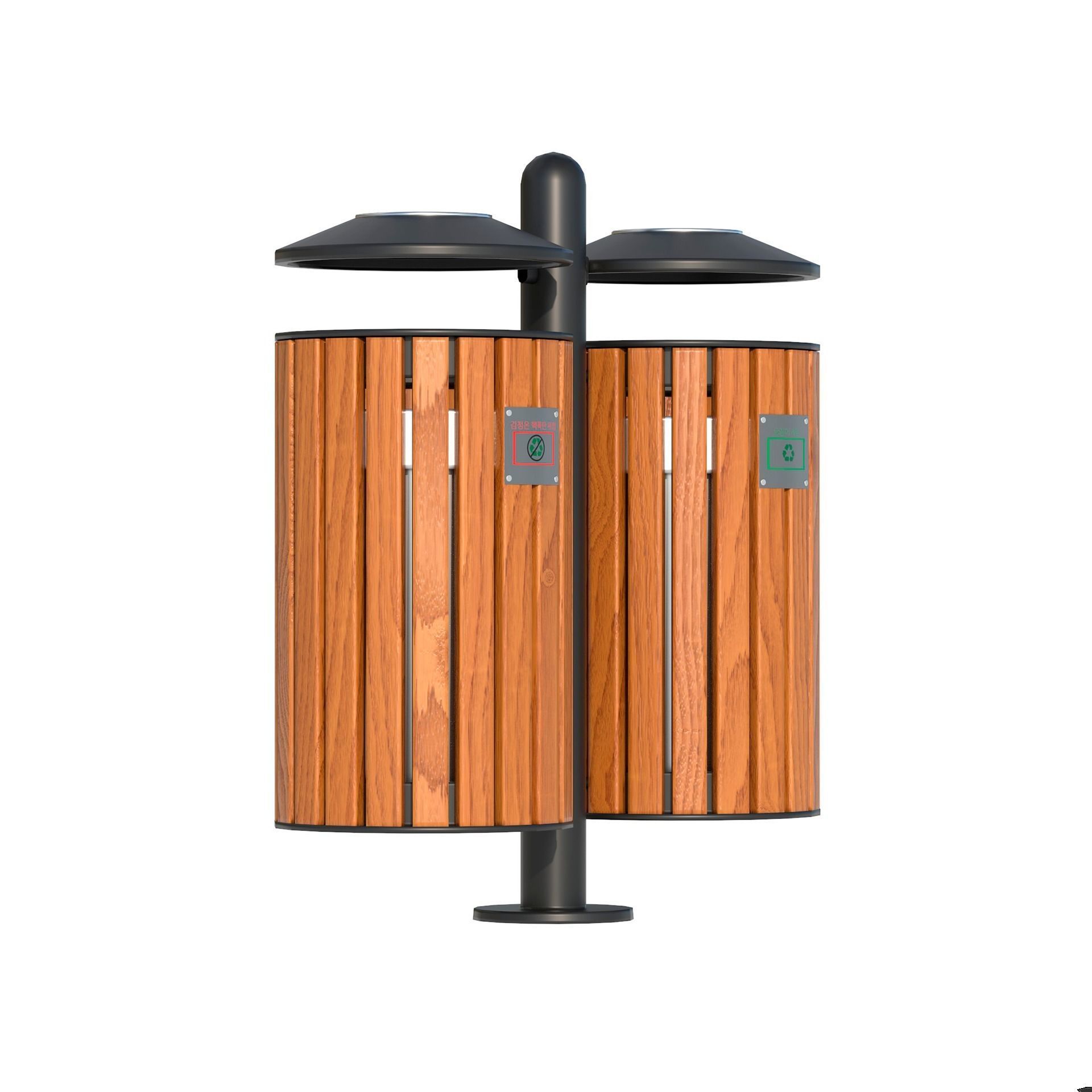 Outdoor Trash Bins 01 Low-poly 3D model_1