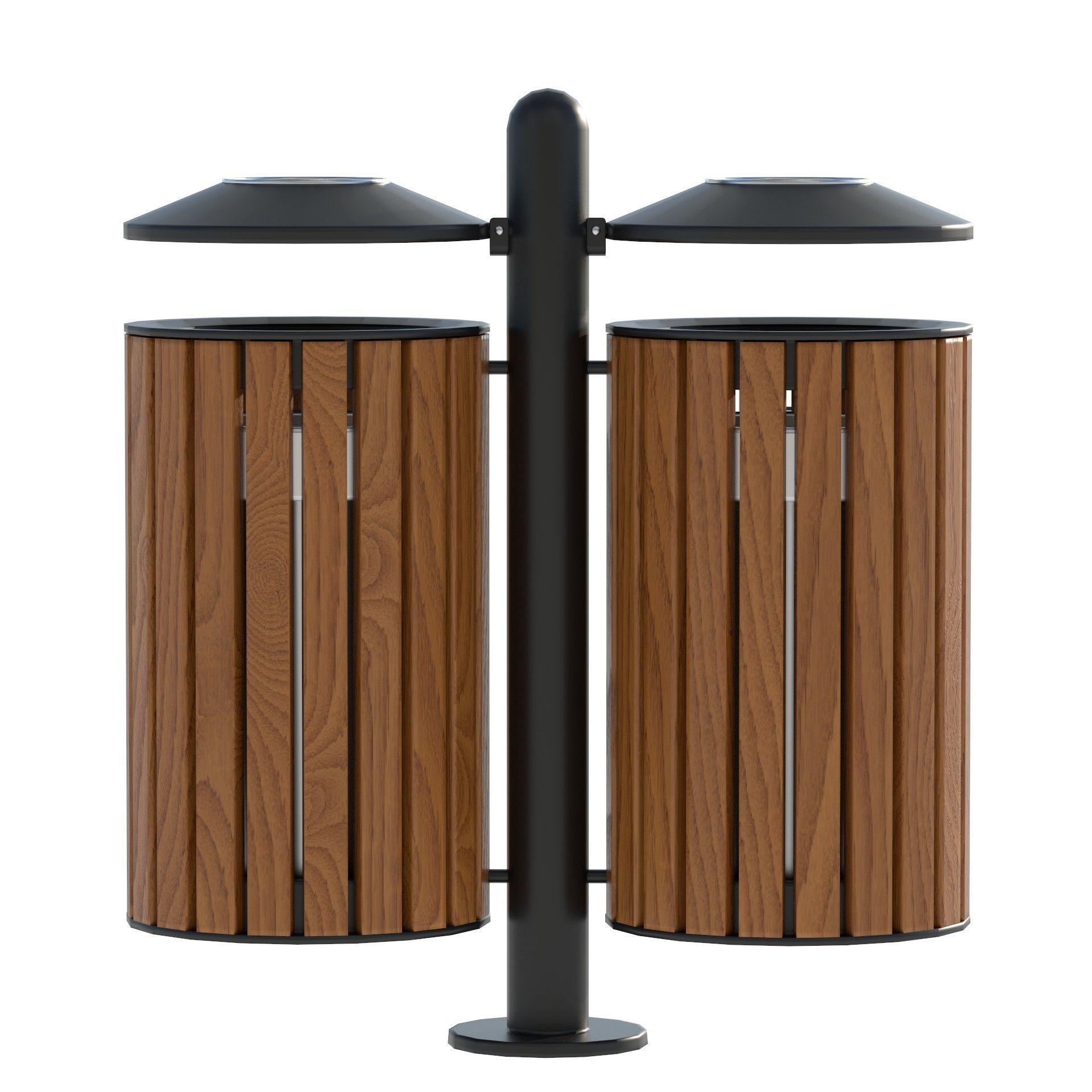 Outdoor Trash Bins 01 Low-poly 3D model_5