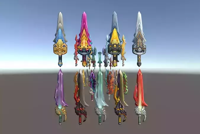 Cartoon Fantasy Weapons Swords