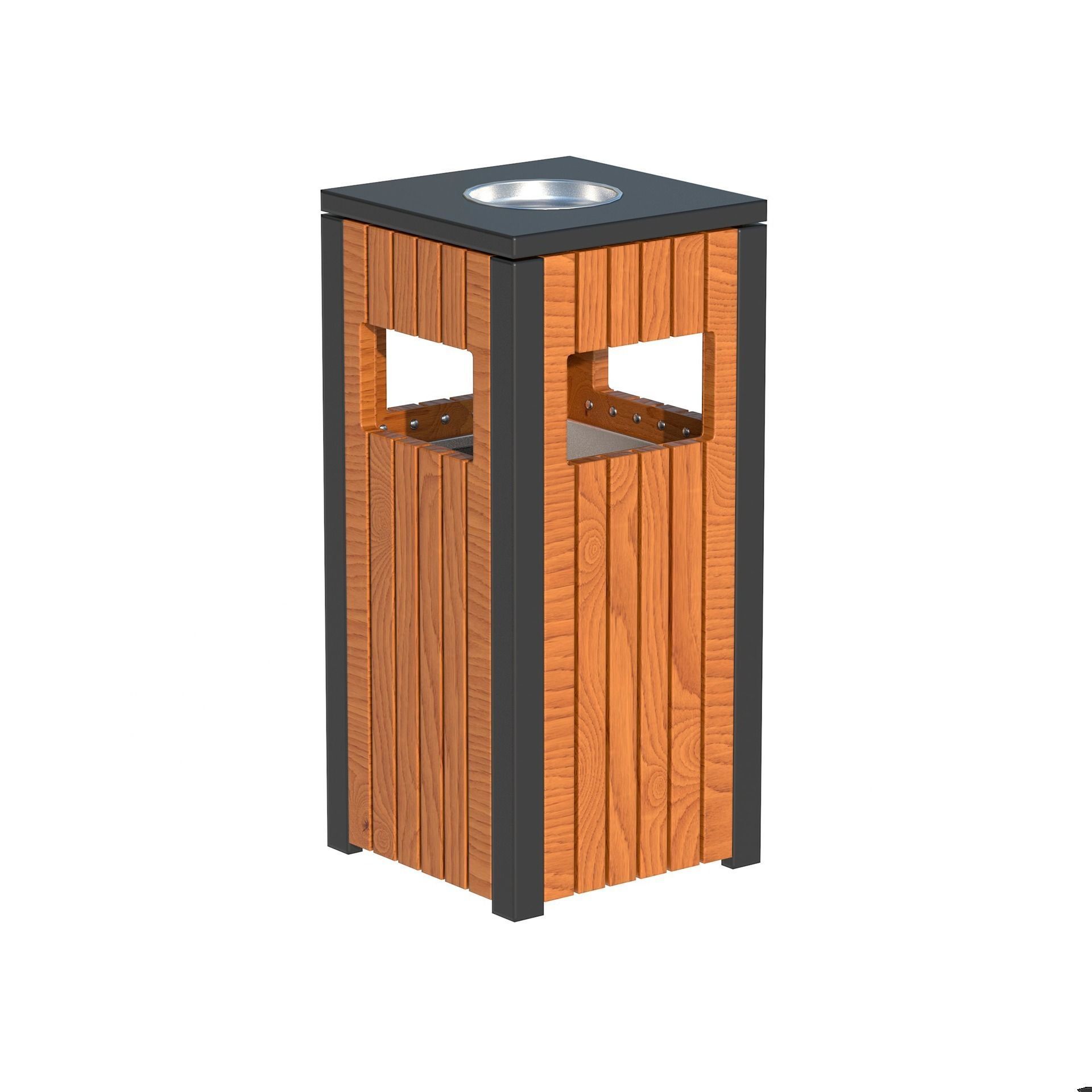 Outdoor Trash Bins 03 Low-poly 3D model_1