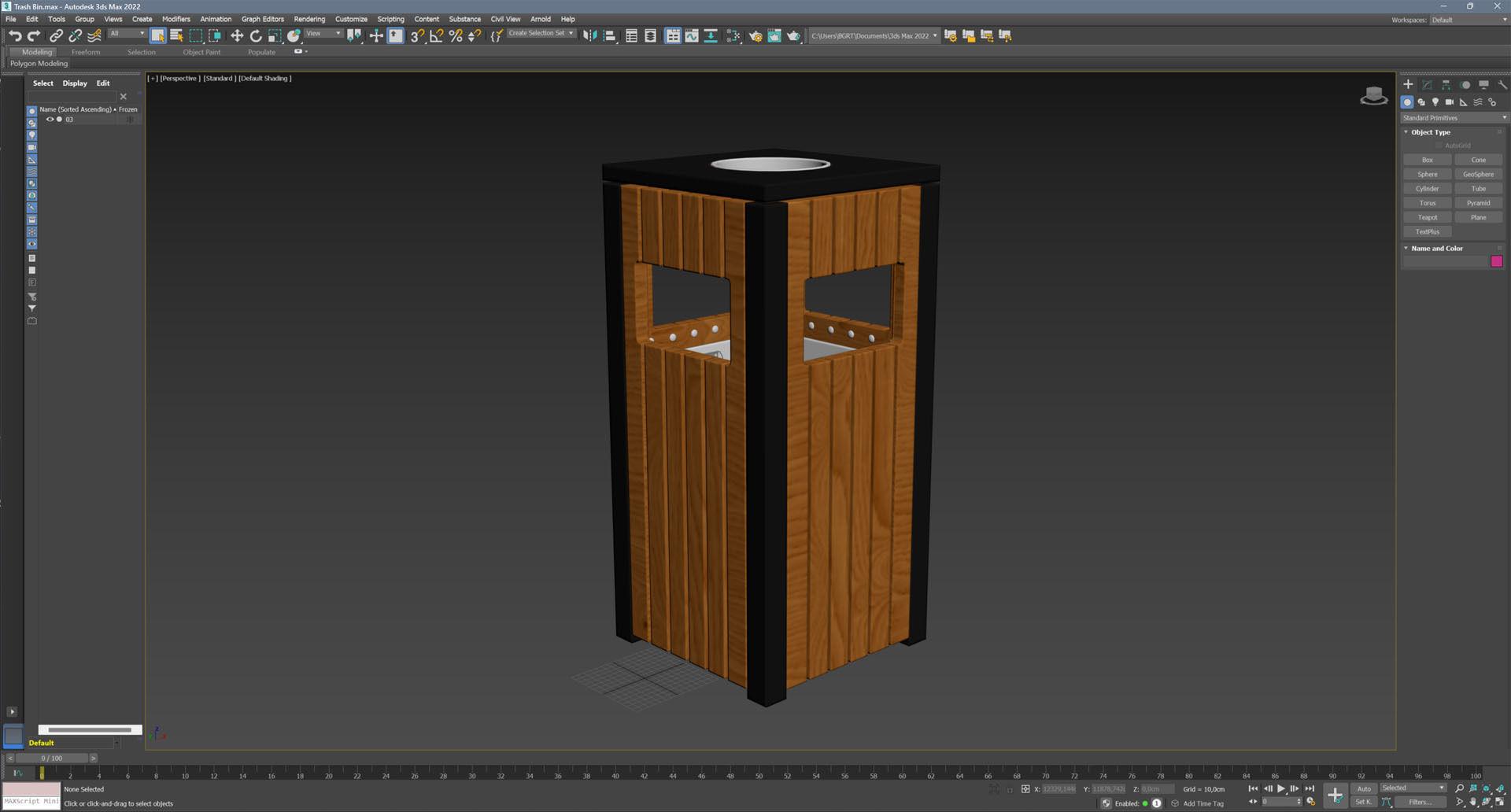 Outdoor Trash Bins 03 Low-poly 3D model_10