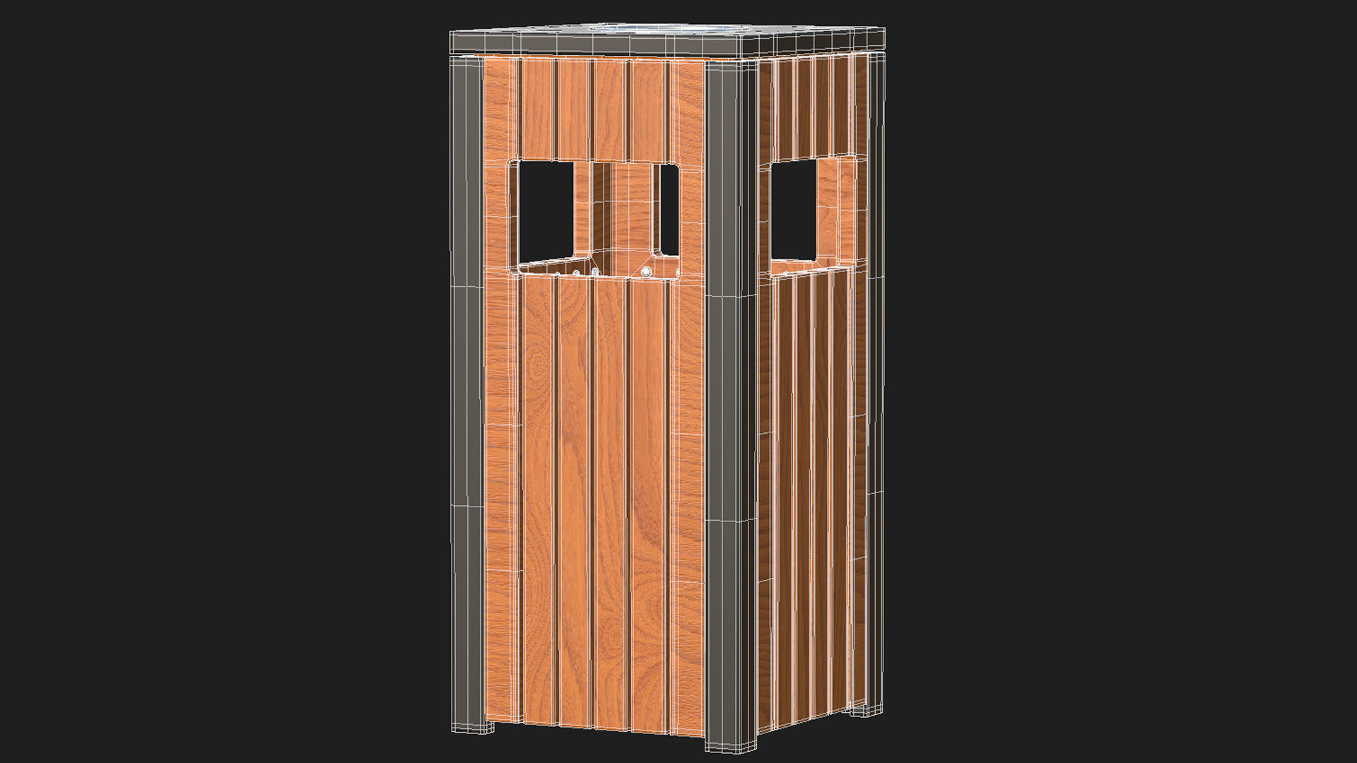 Outdoor Trash Bins 03 Low-poly 3D model_12