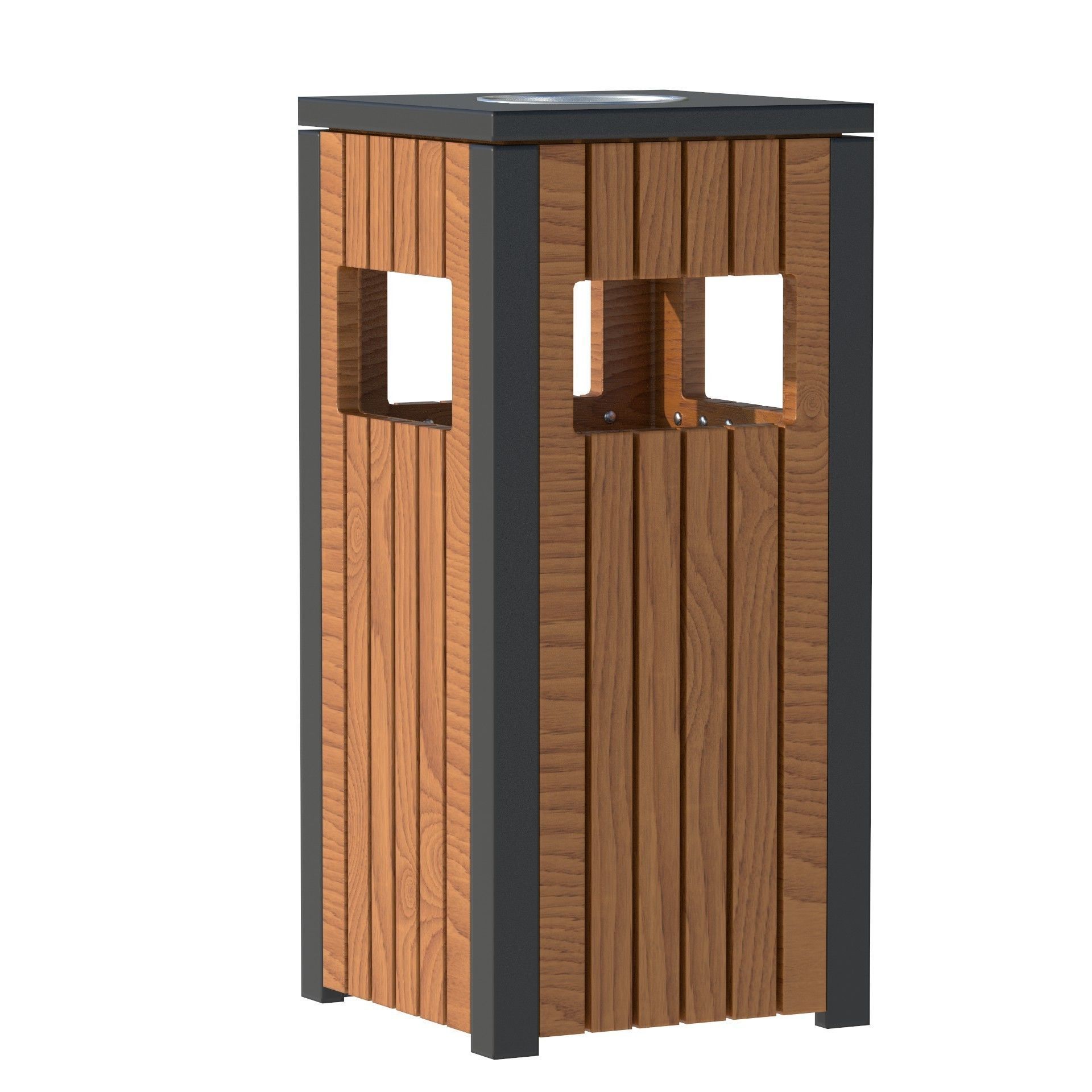 Outdoor Trash Bins 03 Low-poly 3D model_5