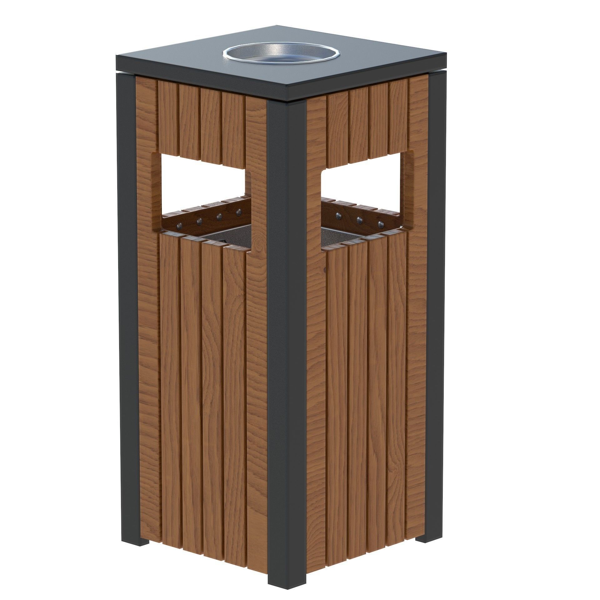 Outdoor Trash Bins 03 Low-poly 3D model_4