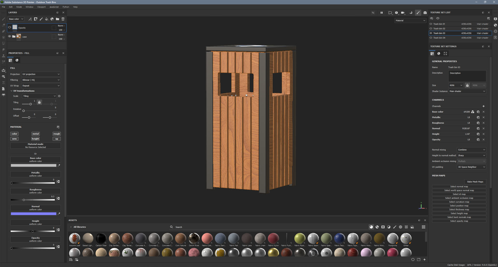 Outdoor Trash Bins 03 Low-poly 3D model_9