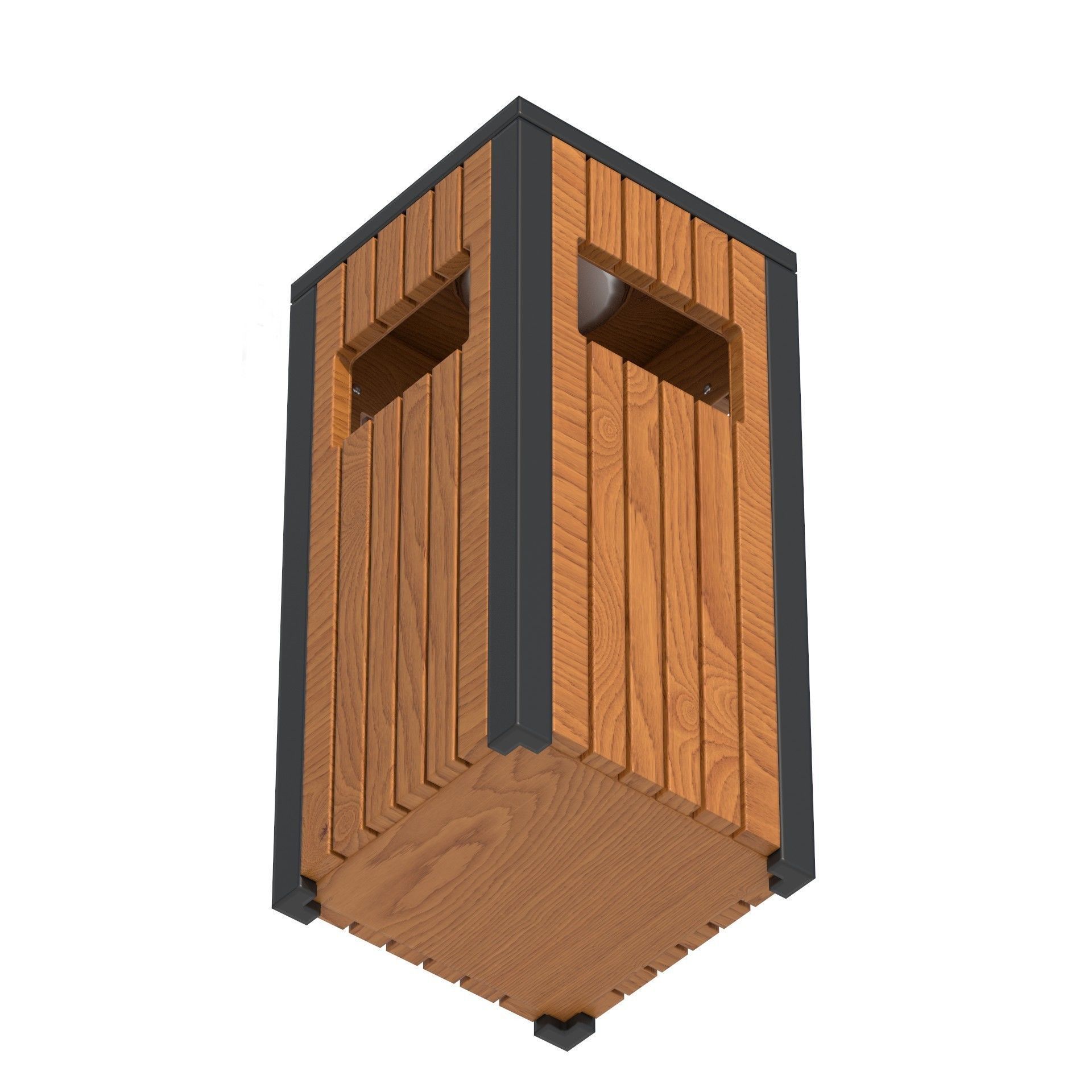 Outdoor Trash Bins 03 Low-poly 3D model_7