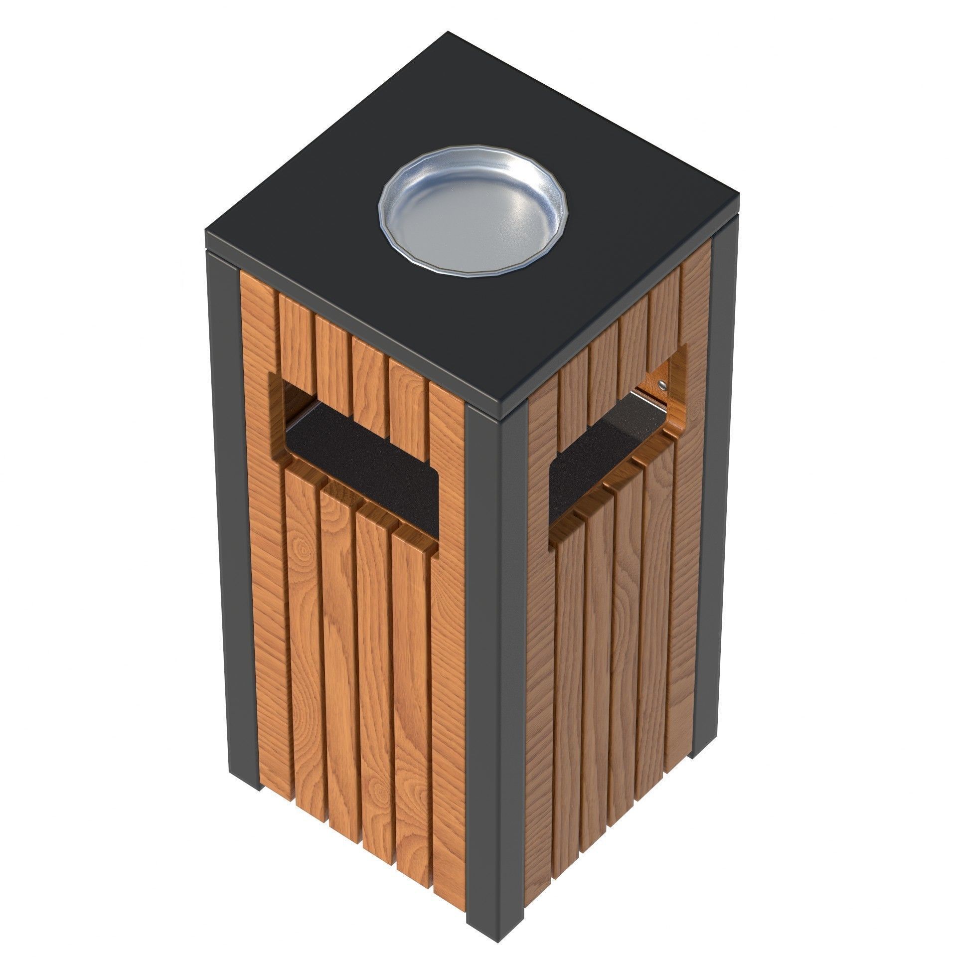 Outdoor Trash Bins 03 Low-poly 3D model_6