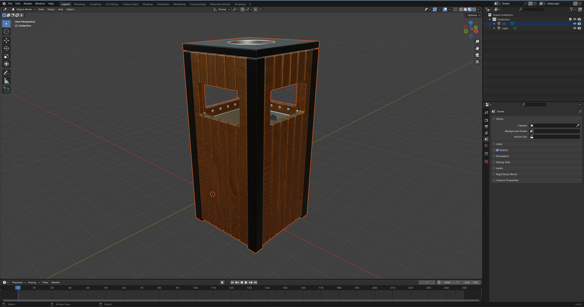 Outdoor Trash Bins 03 Low-poly 3D model_8