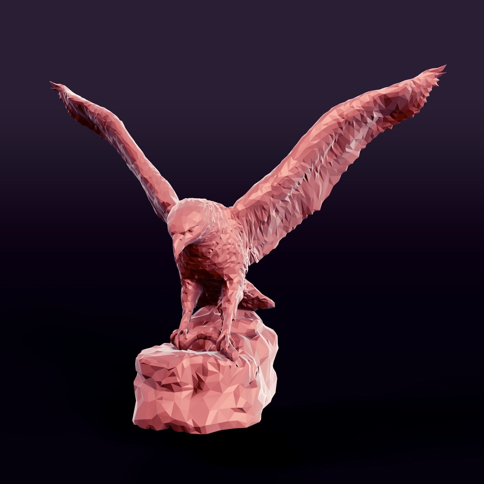 Polygonal Eagle Figurine  3D print model_1