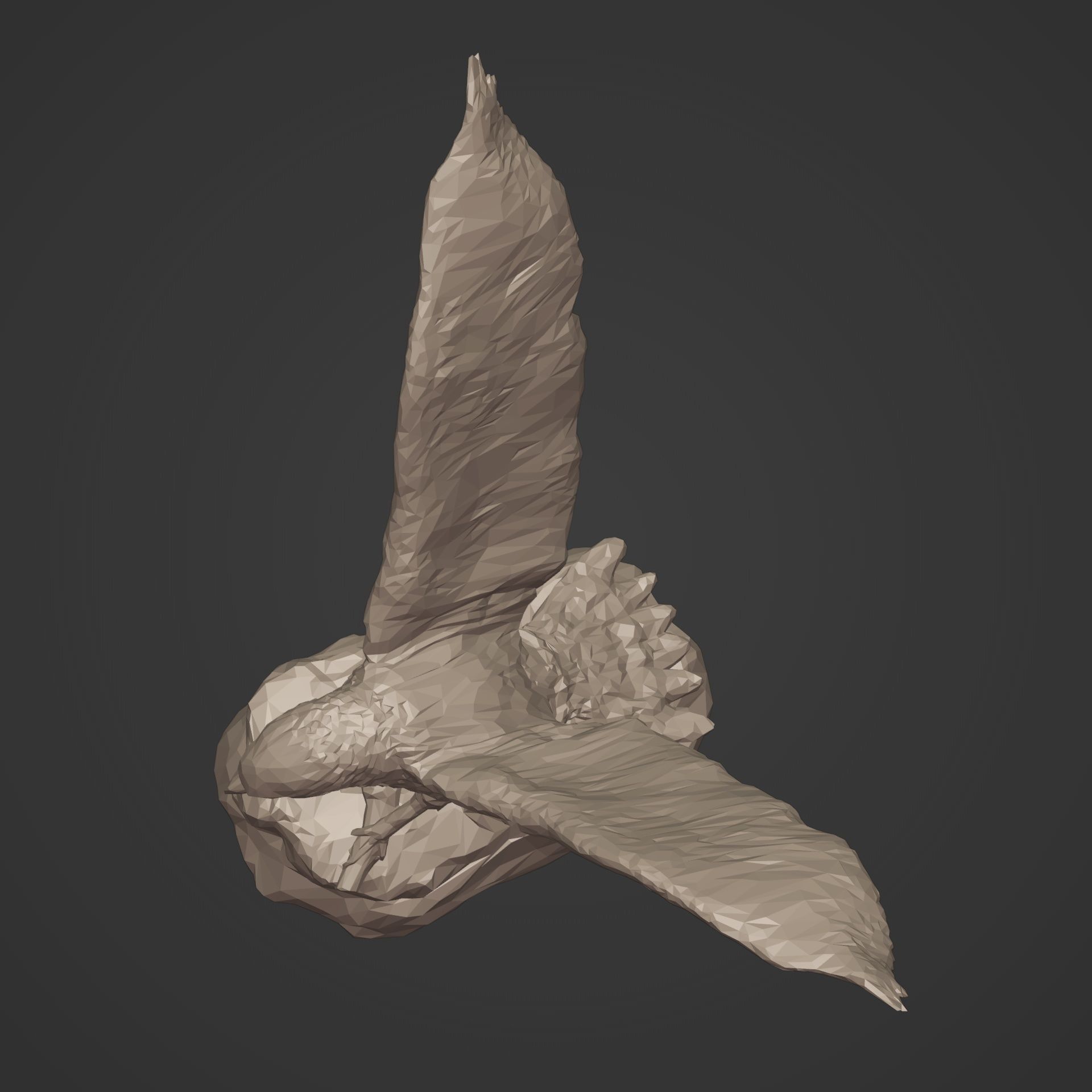 Polygonal Eagle Figurine  3D print model_12