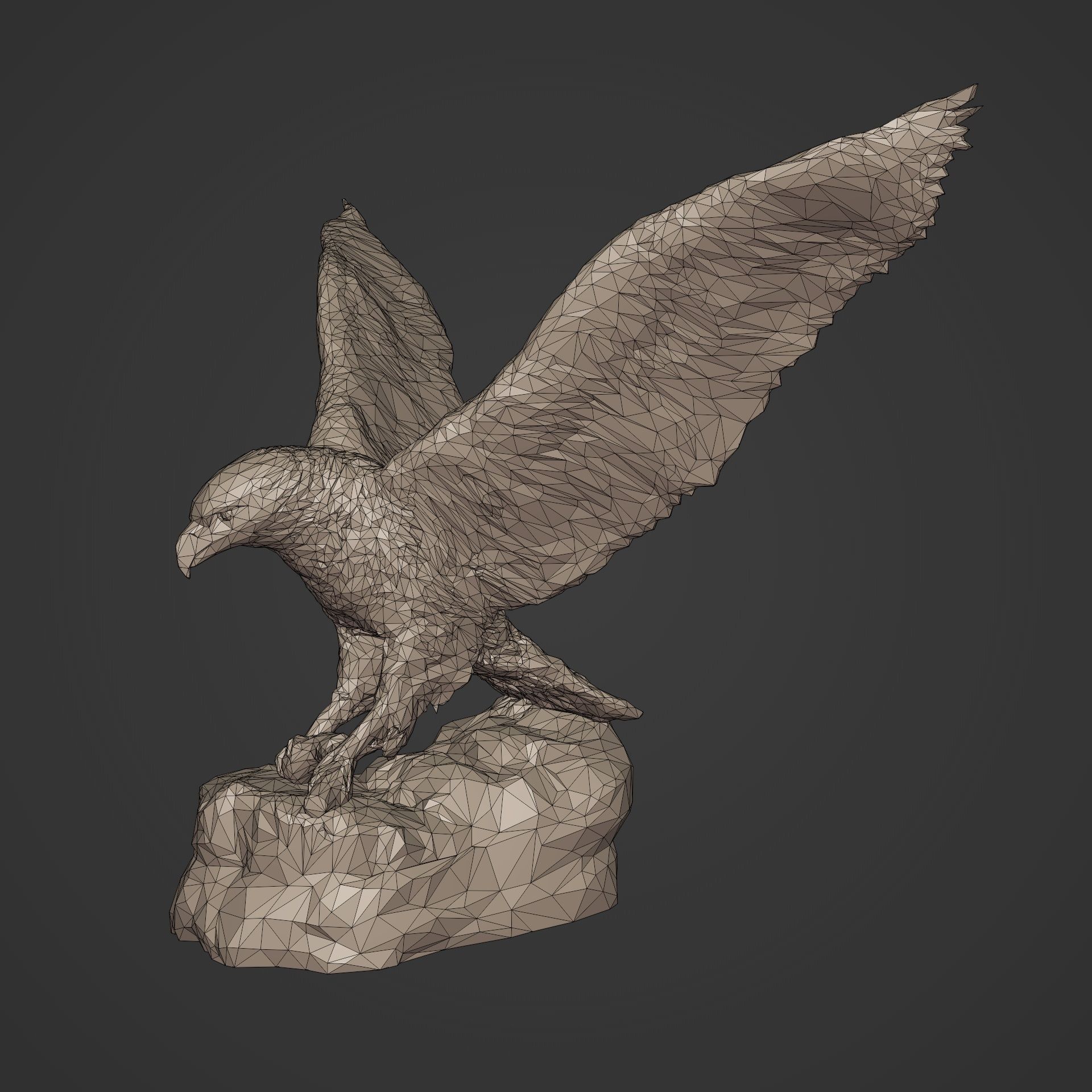Polygonal Eagle Figurine  3D print model_3