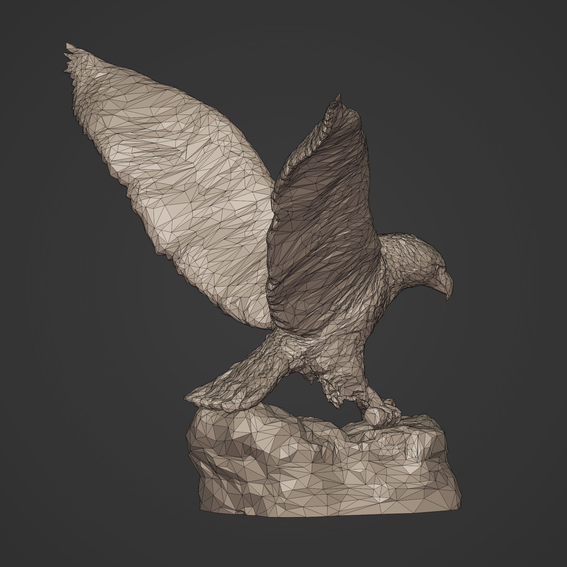 Polygonal Eagle Figurine  3D print model_11