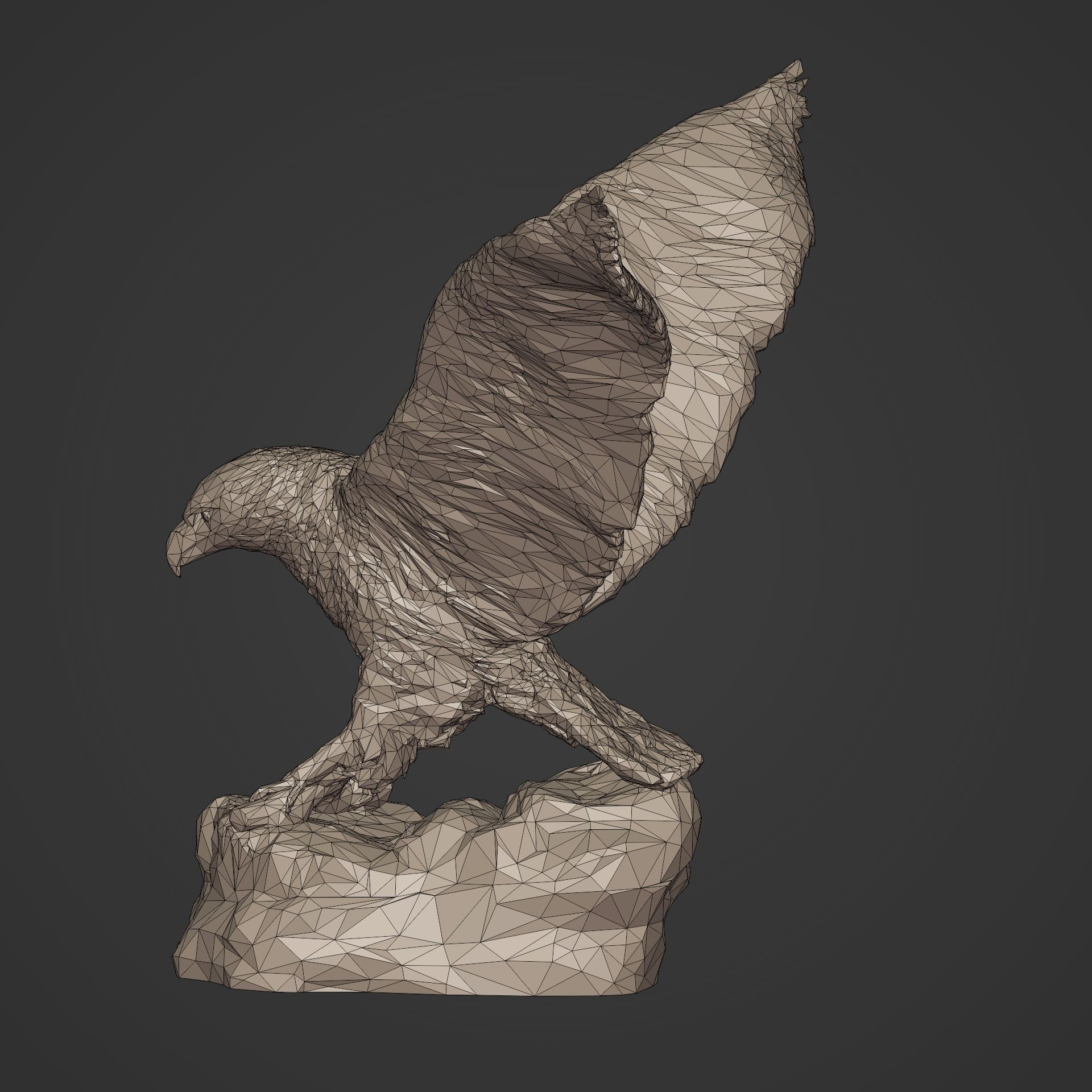 Polygonal Eagle Figurine  3D print model_5