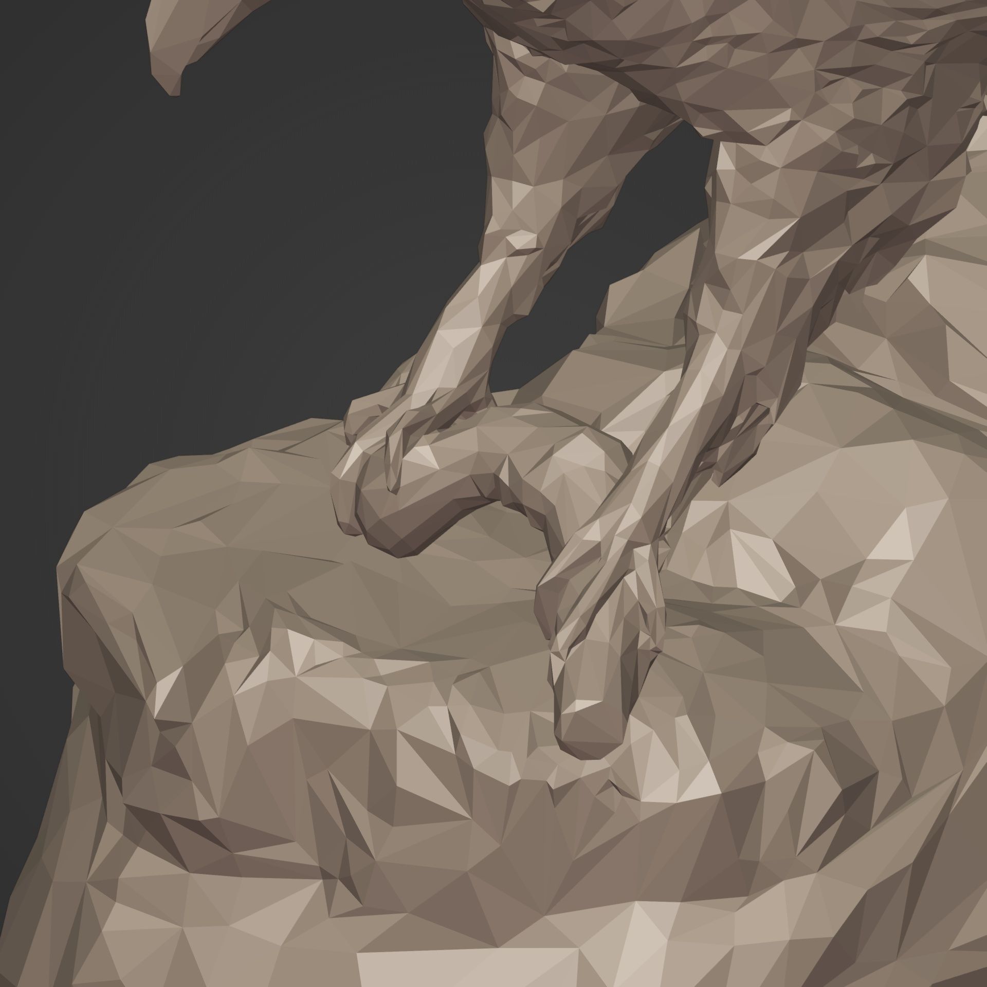 Polygonal Eagle Figurine  3D print model_16