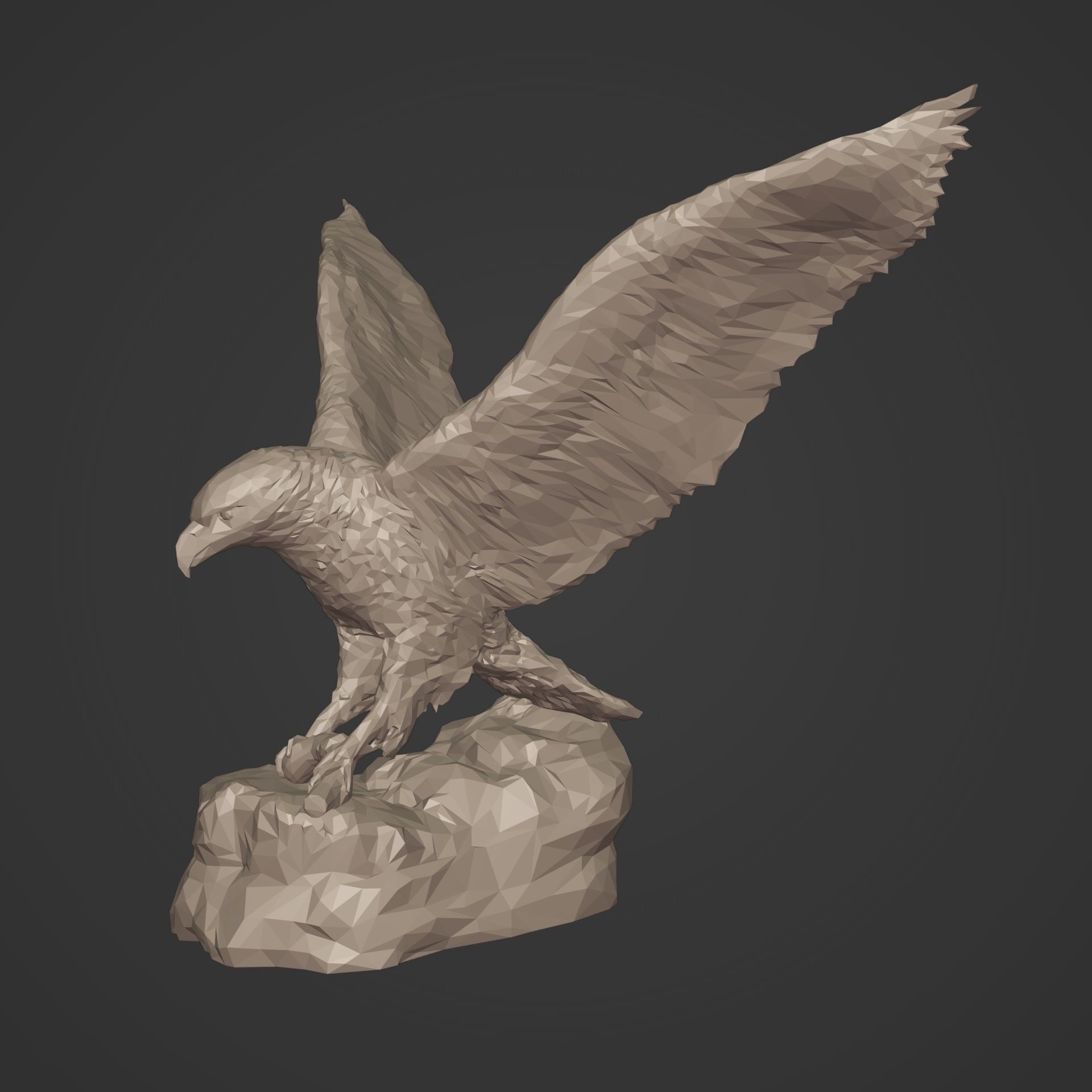 Polygonal Eagle Figurine  3D print model_2