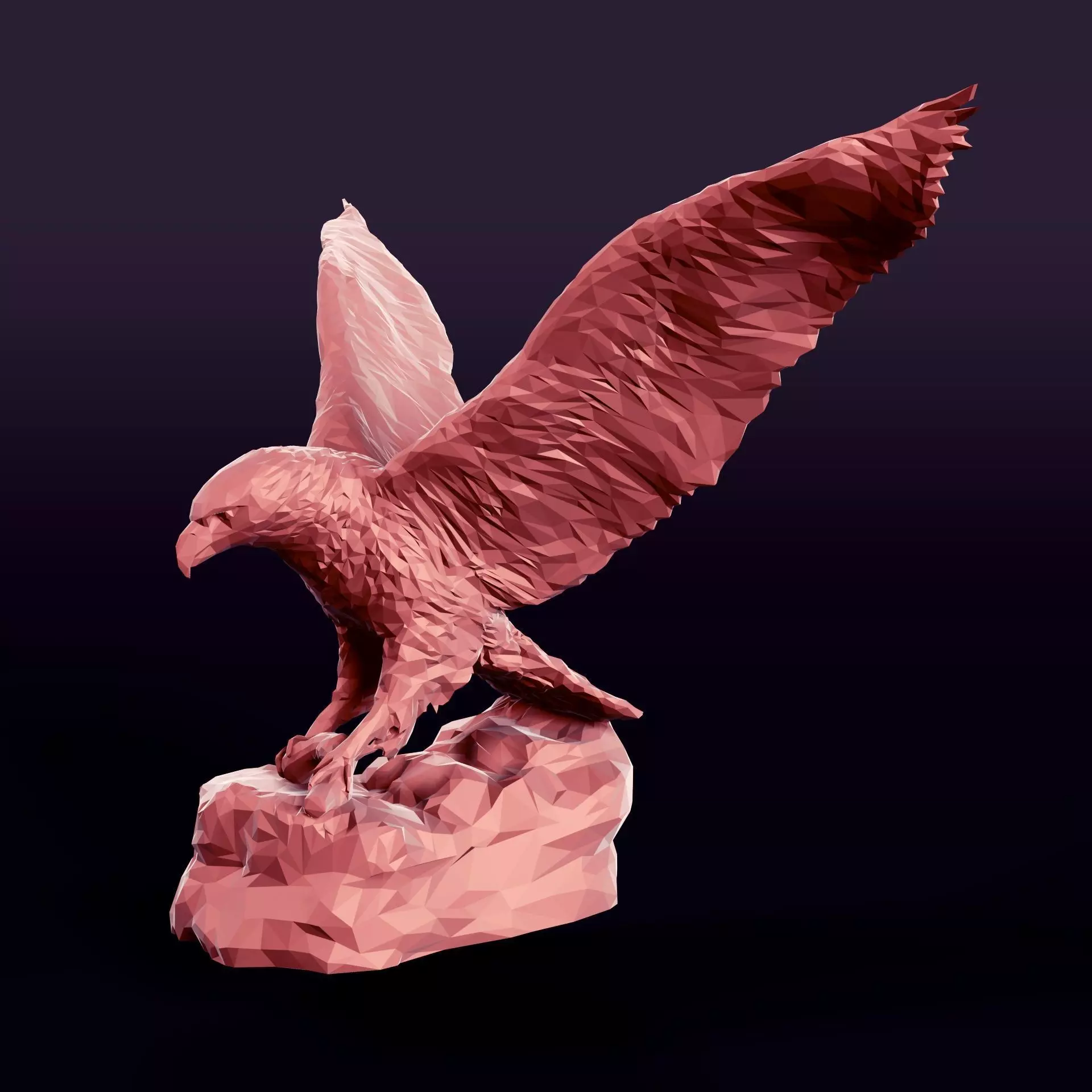 Polygonal Eagle Figurine  3D print model_0